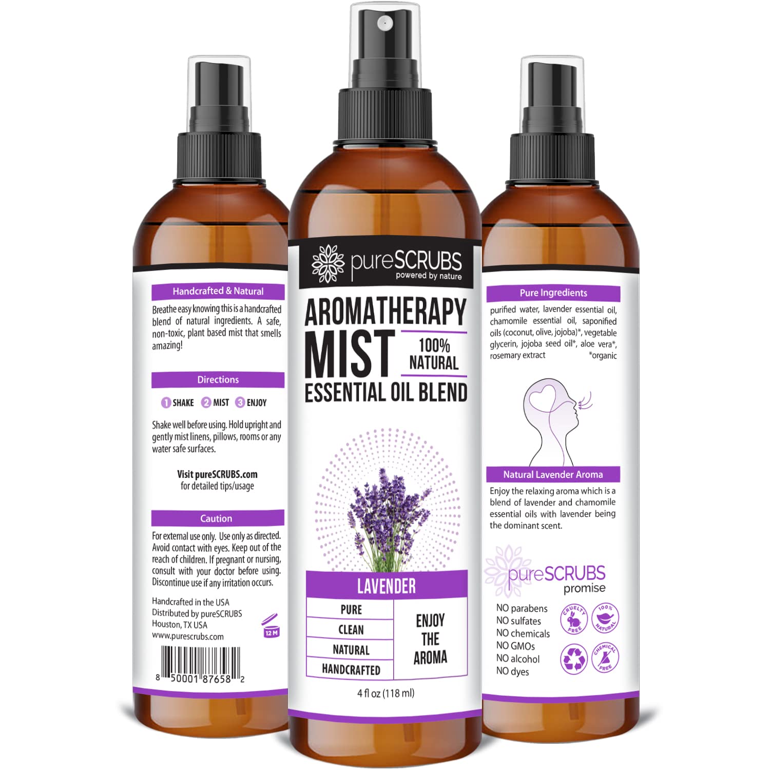 Shake, Mist & Enjoy - pureSCRUBS Premium Lavender Aromatherapy Spray Mist for Room, Body, Linens pureSCRUBSAu supplements