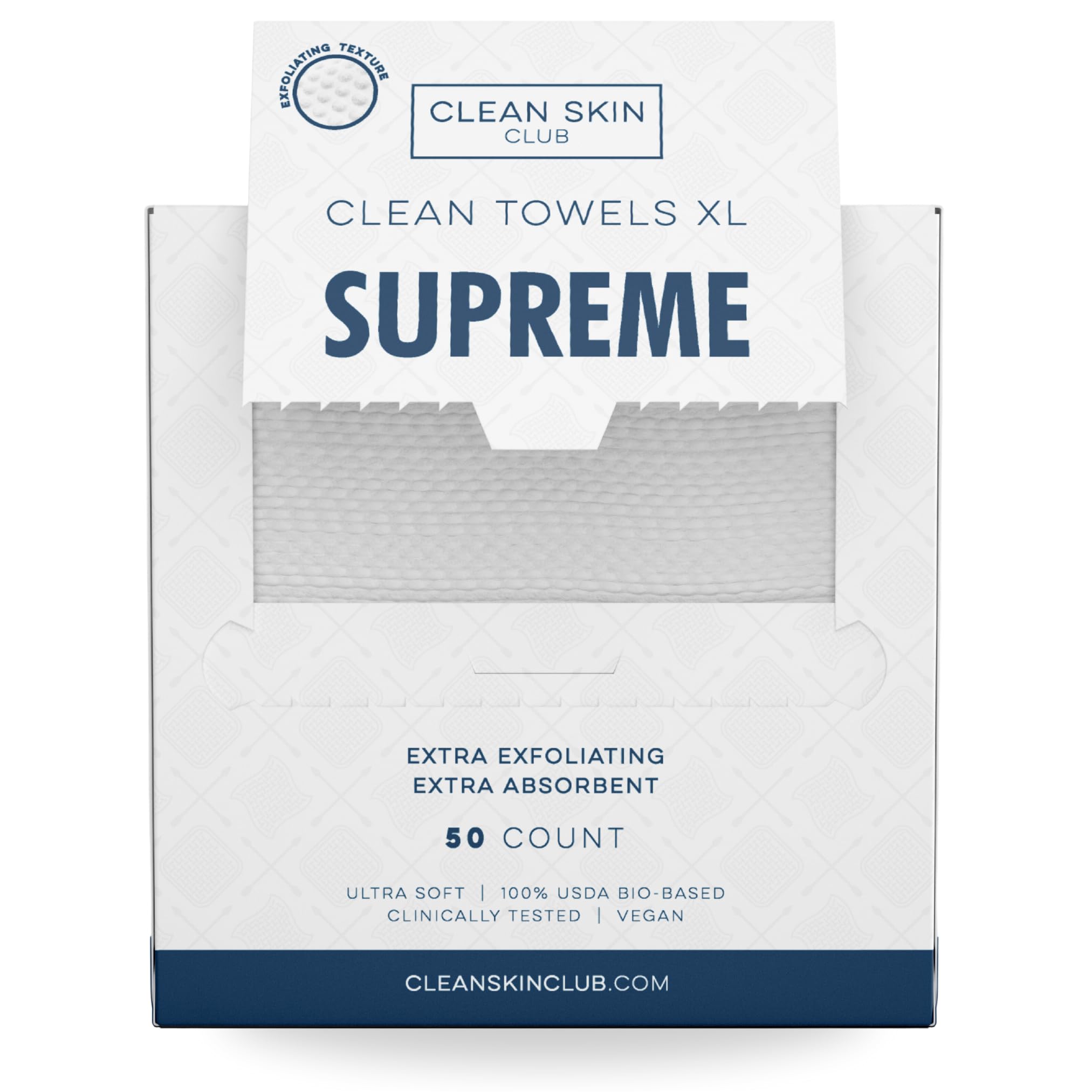 Clean Skin Club Clean Towels XL Supreme, 50 Count, Absorbent, Gentle CLEAN SKIN CLUBUS supplements