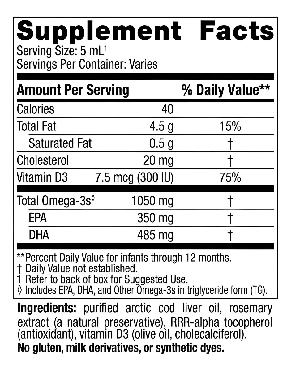 Nordic Naturals Baby’s DHA, Unflavored - 2 oz - 1050 mg Omega-3 + 300 IU Vitamin D3 - Supports Brain, Vision & Nervous System Development in Babies - Non-GMO - Servings May Vary Nordic NaturalsAu supplements