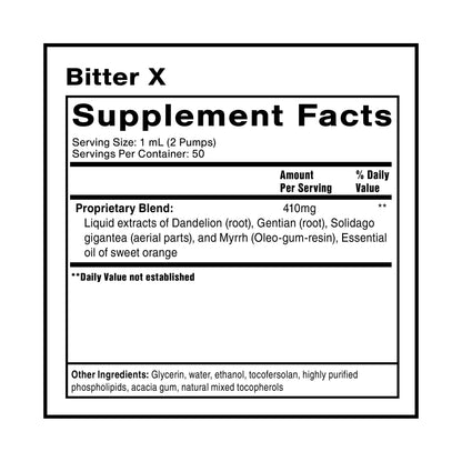 Quicksilver Scientific Dr. Shade's BitterX - Highly Concentrated Bitters for Digestion - Fast Acting Digestive Support & Liver Supplement with Dandelion Root, Gentian Root, Solidago & Myrrh (50ml) Quicksilver ScientificUS supplements