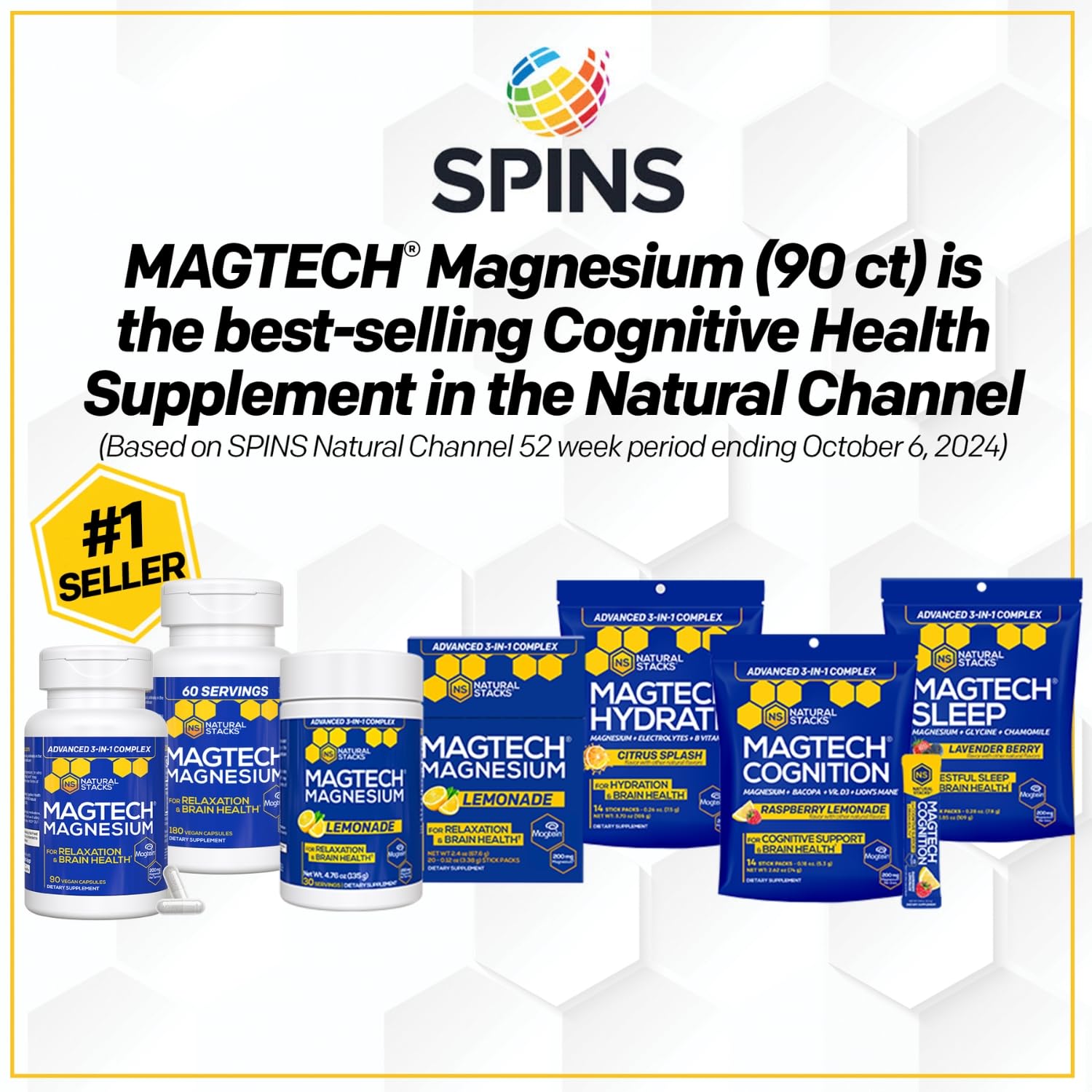 Magtech Magnesium Capsules + Hydration Creatine Powder Lemon Lime Bundle - 3 Forms of Magnesium - Featuring Magtein L-Threonate - Brain Health & Hydration Support* - 44 Total Servings NATURAL STACKSAu supplements