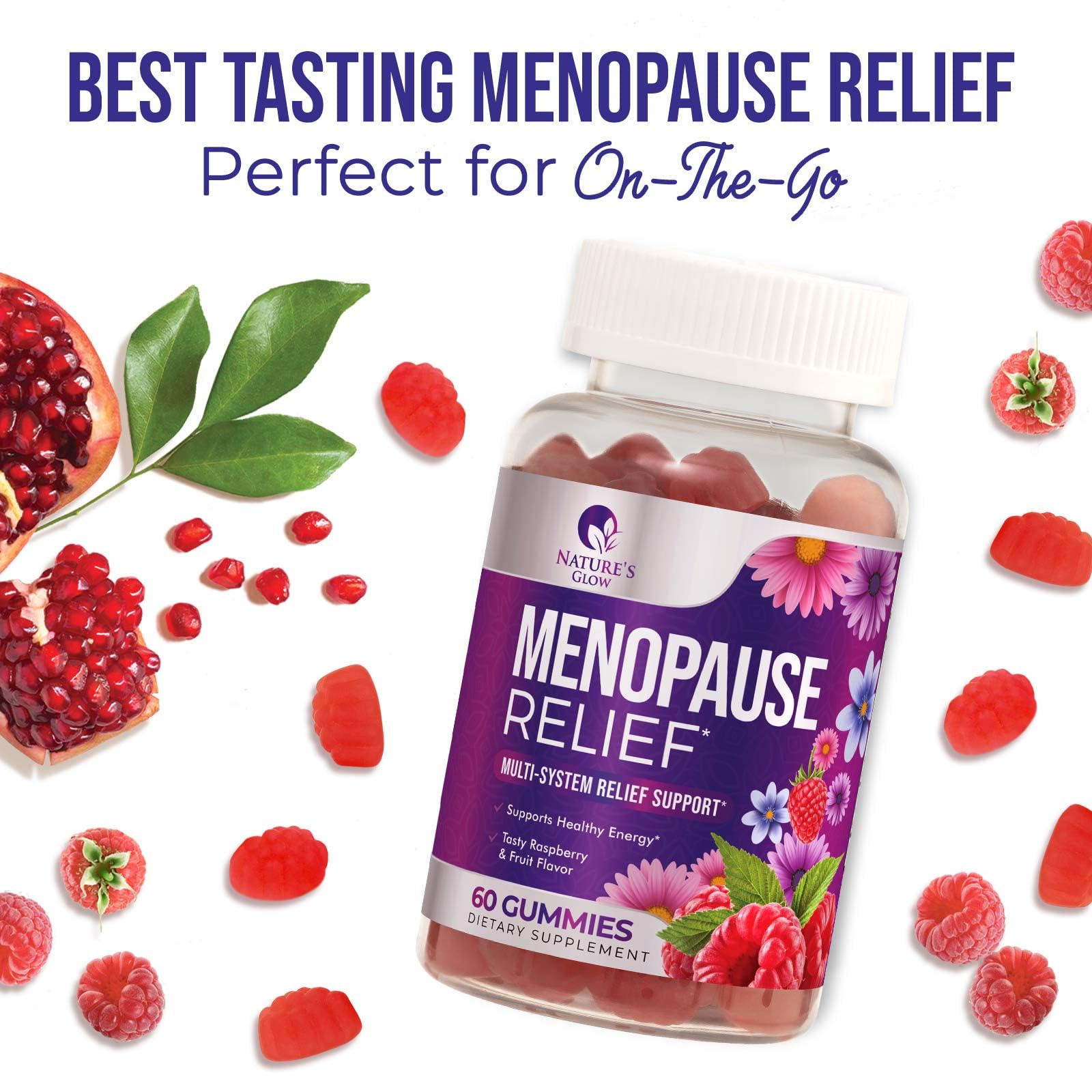 Menopause Supplement for Women - Complete Multi-Benefit Menopause Relief Gummy for Mild Hot Flashes & Night Sweats, Natural Balance & Energy Support, Menopausal Vitamins, Gluten Free - 60 Gummies Nature's GlowAu supplements