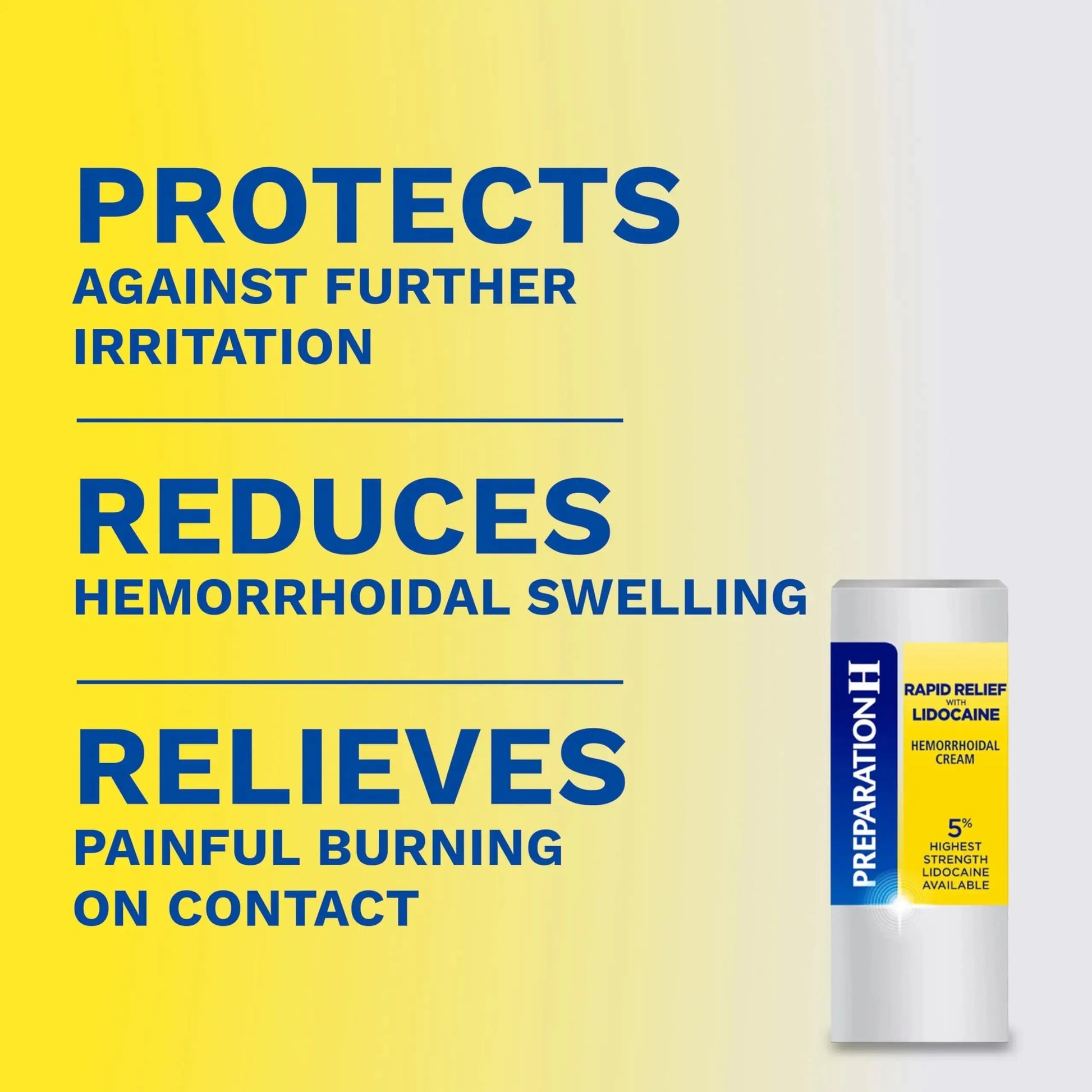 Preparation H Rapid Relief Hemorrhoid Cream with Lidocaine, Numbing Relief for Swelling, Pain, Burning and Itching - 0.75 Oz Tube Preparation HAu supplements