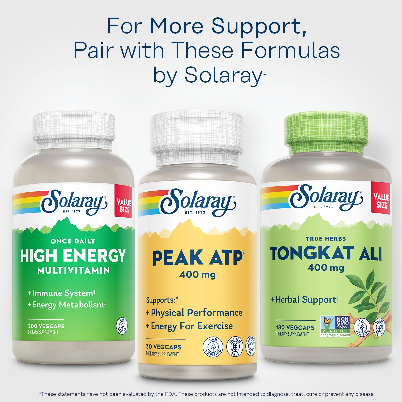 SOLARAY Peak ATP 400 mg - Physical Performance and Exercise Energy Supplements - Stim Free Pre Workout Pills - No Caffeine or Gluten - Lab Verified - 60-Day Guarantee - 30 Servings, 30 VegCaps SOLARAYAu supplements
