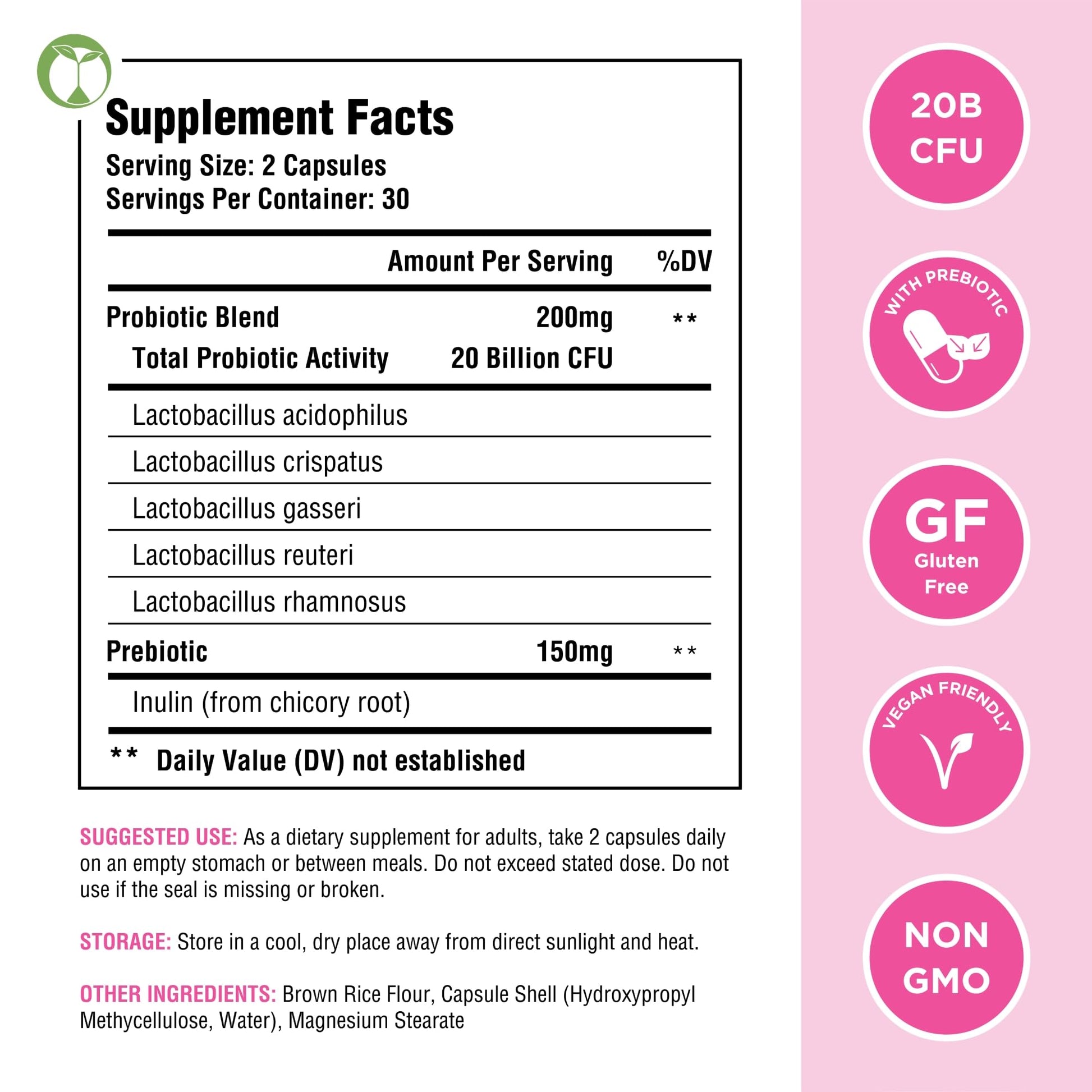 Vaginal Probiotics for Womens Health 20 Billion CFU | PH Balance & Vaginigal Odor Support 60 Capsules Natural Foundation SupplementsAu supplements