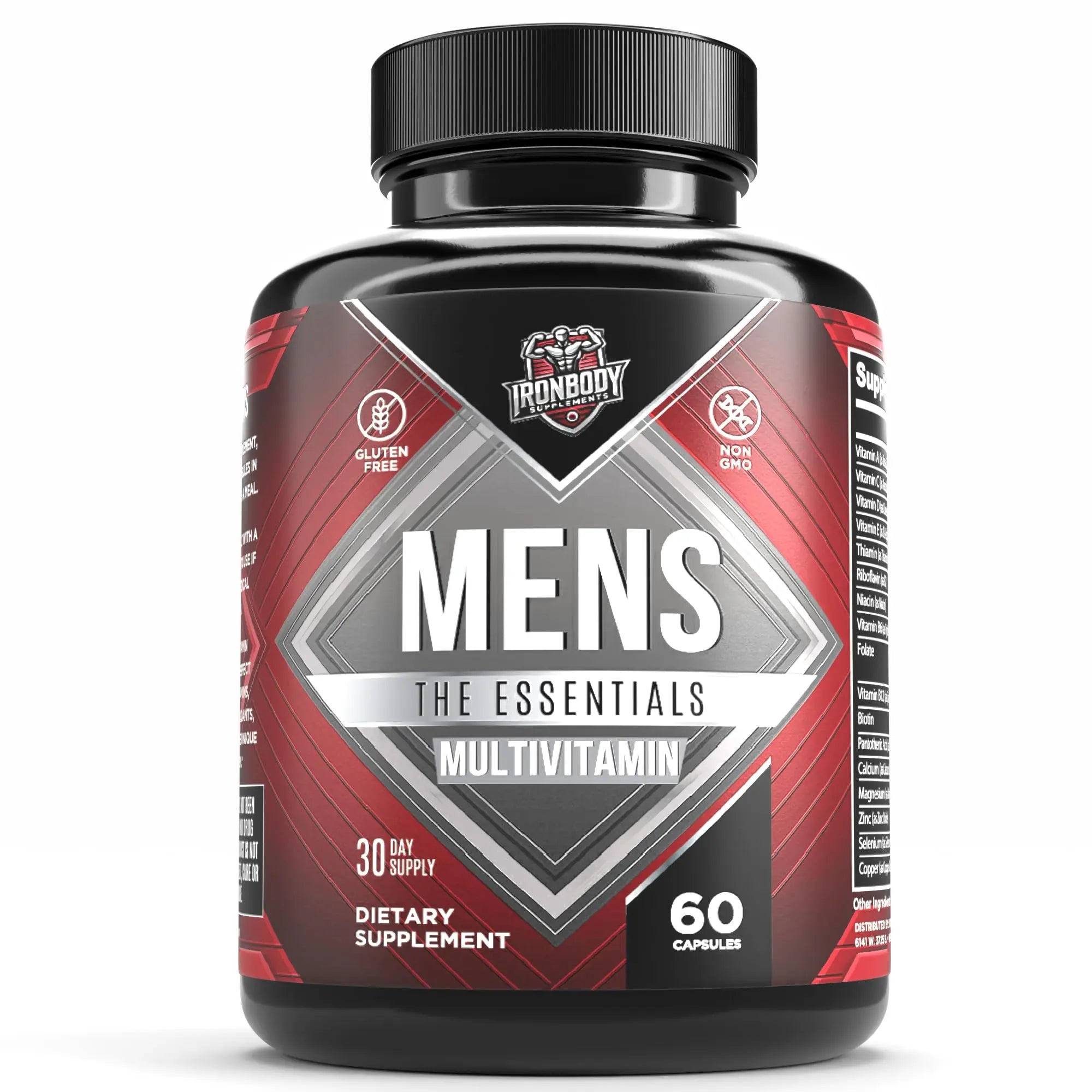 IronBody Supplements, Multivitamin for Men, Vitamins A, B, C, D, E, Zinc. Immune Support, Antioxidant Fruit and Energy Blend. 60 Capsules IronBody SupplementsAu supplements
