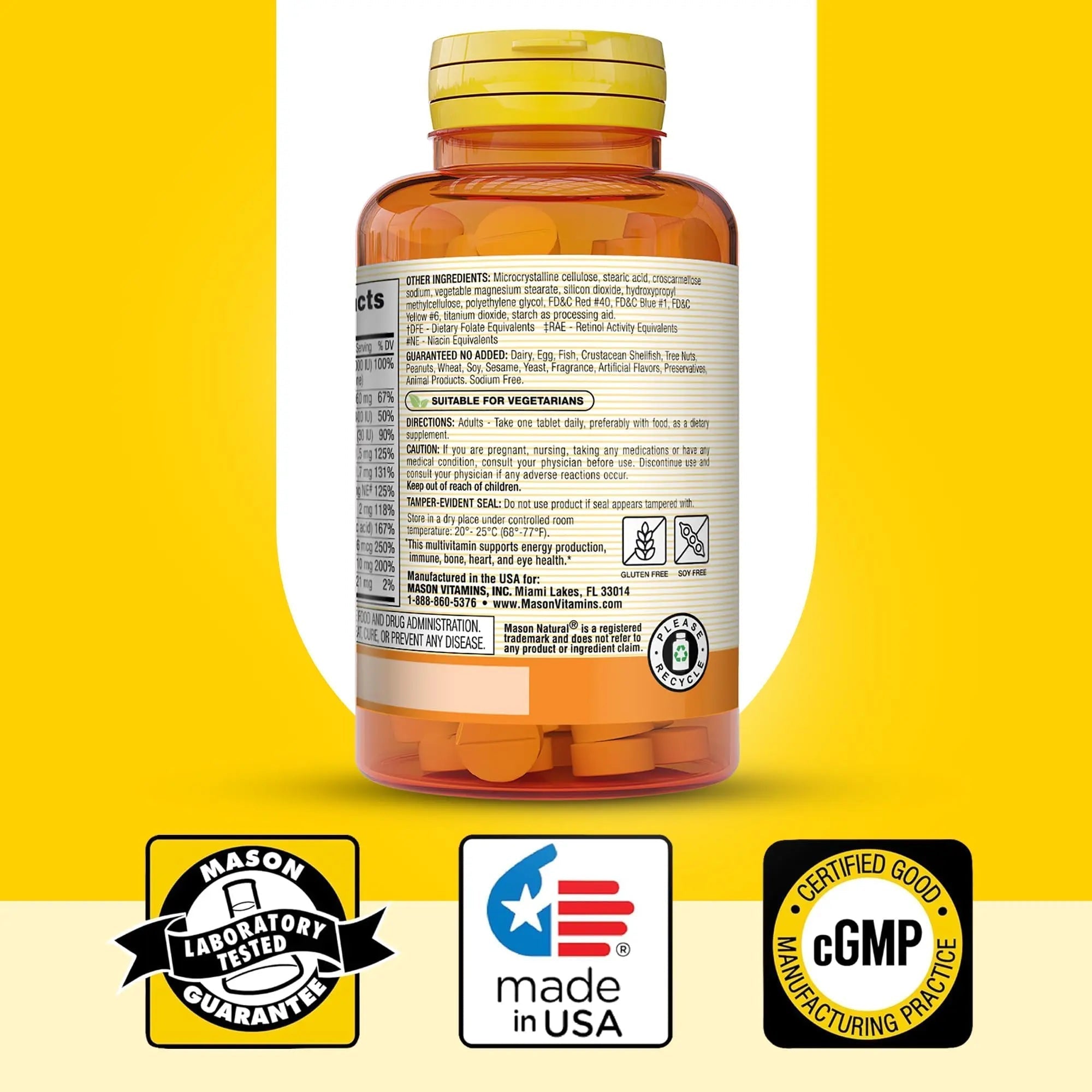 MASON NATURAL Mini Multi Vitamins, Vitamins A, C, D3, E, B1, B2, B3, B6, B12, Folate and Calcium for Overall Health, 1 Year Supply MASON NATURALAu supplements