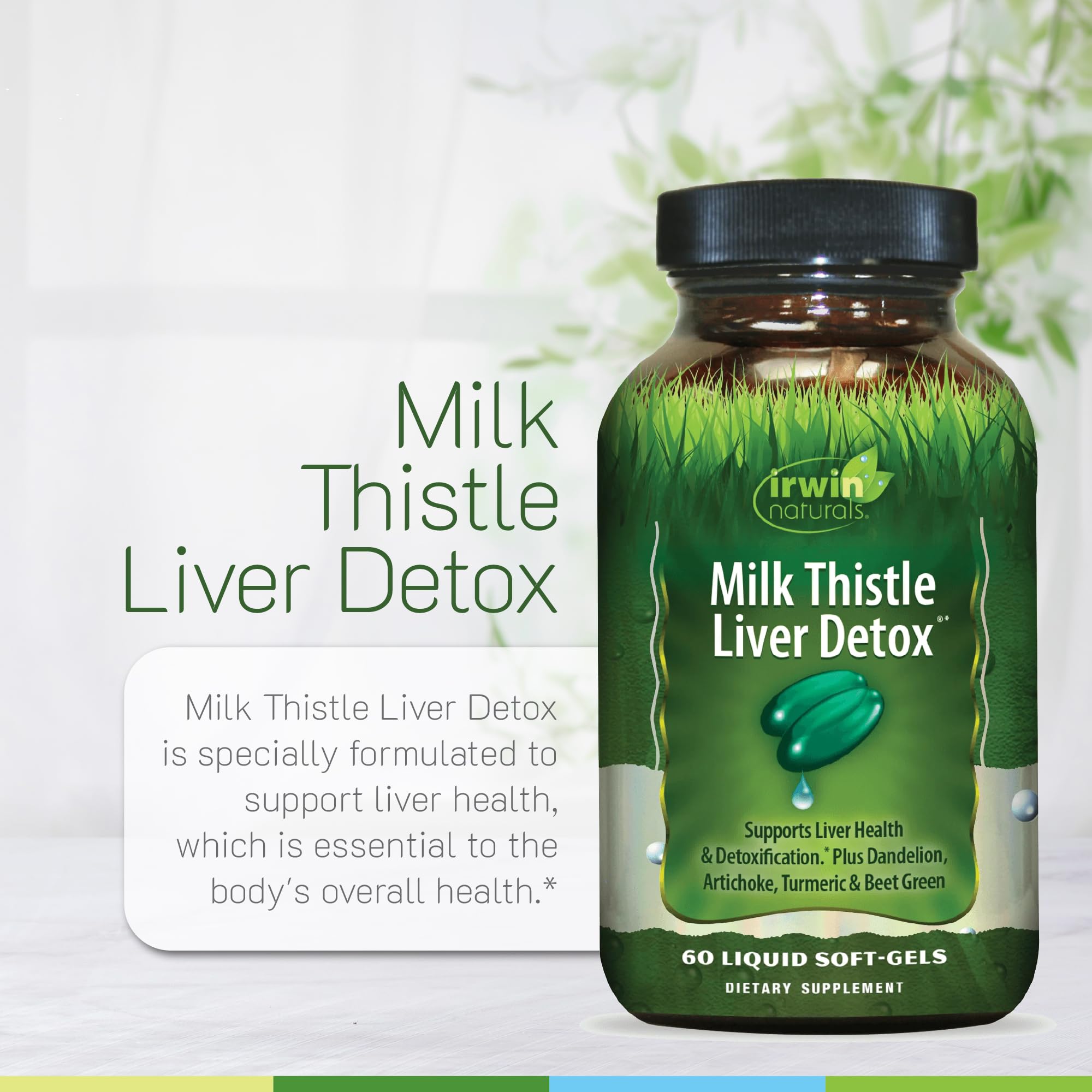 Irwin Naturals Milk Thistle Liver Detox - 60 Liquid Soft-Gels, Pack of 2 - Supports Liver Health with Dandelion, Artichoke, Turmeric & Green Beet Root - 60 Total Servings Irwin NaturalsAu supplements