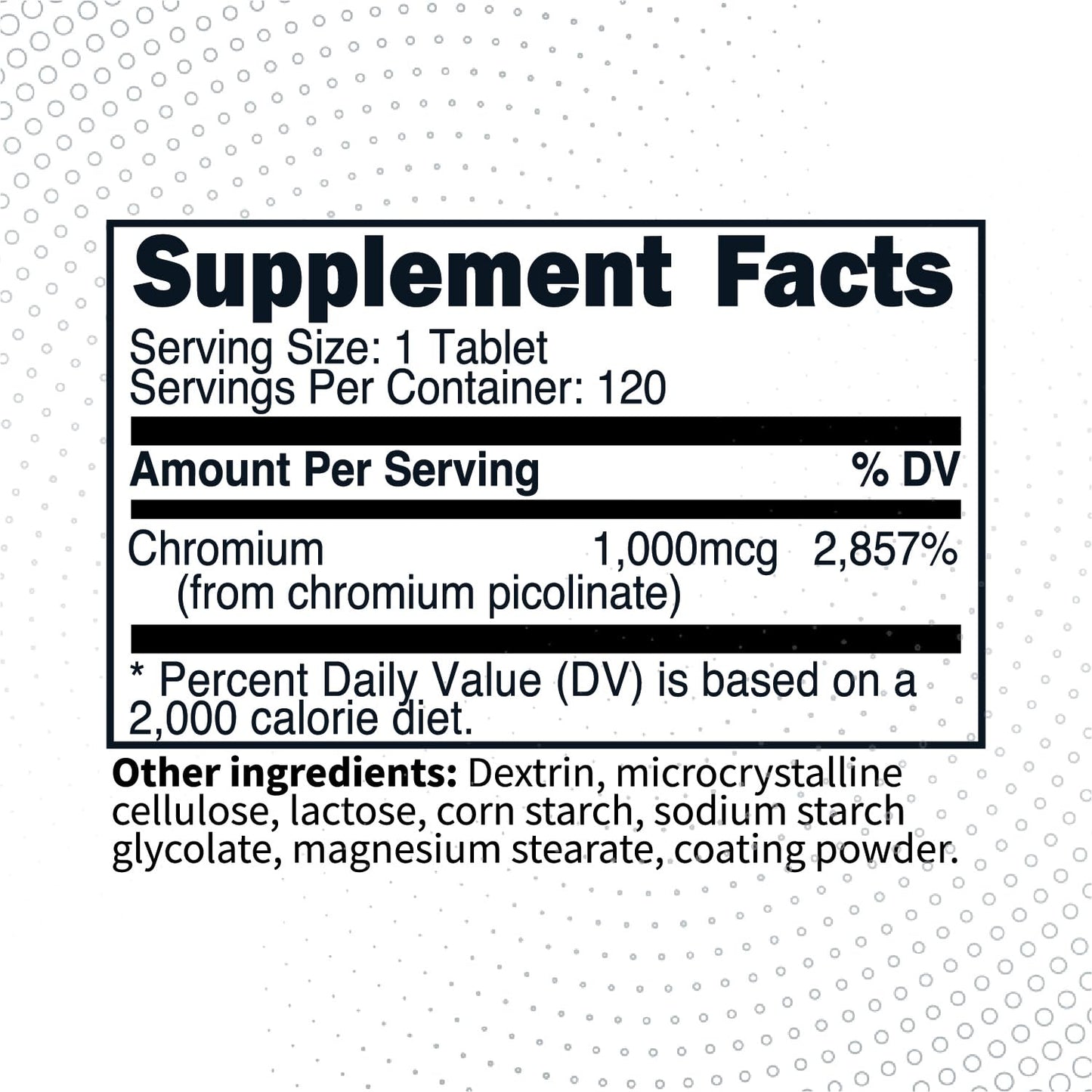 Type Zero Clean Chromium Picolinate Tablets (120 Servings, 1,000 MCG Per Serving) - Non-GMO, Gluten Free Type ZeroUS supplements