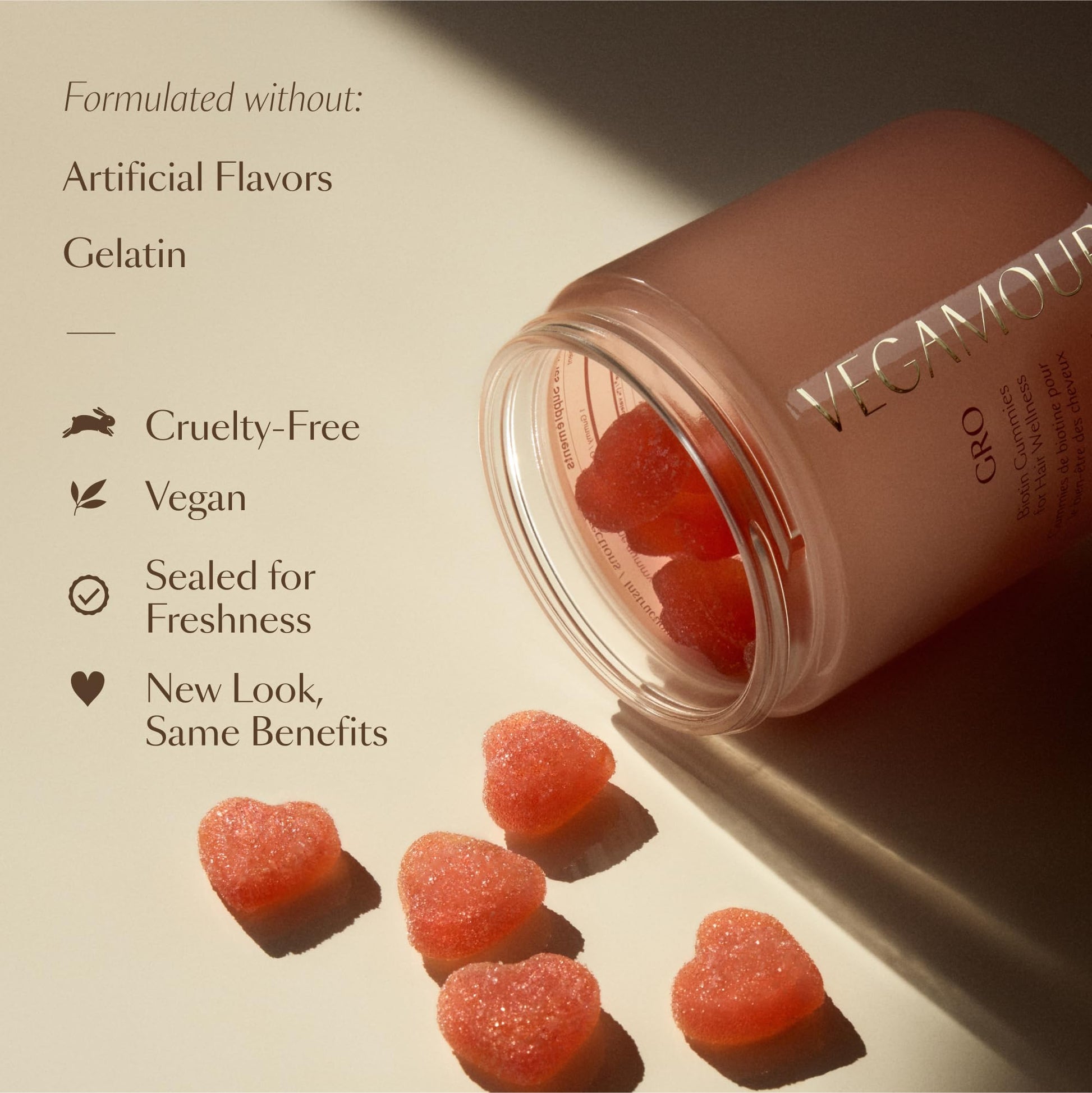 VEGAMOUR GRO Biotin Gummies, Strawberry Flavor with 5000 mcg Biotin, Supports Healthy Hair Vegan Gummies with Vitamins A, B, C, E, B-12 & More, 30 Ct VEGAMOURAu supplements