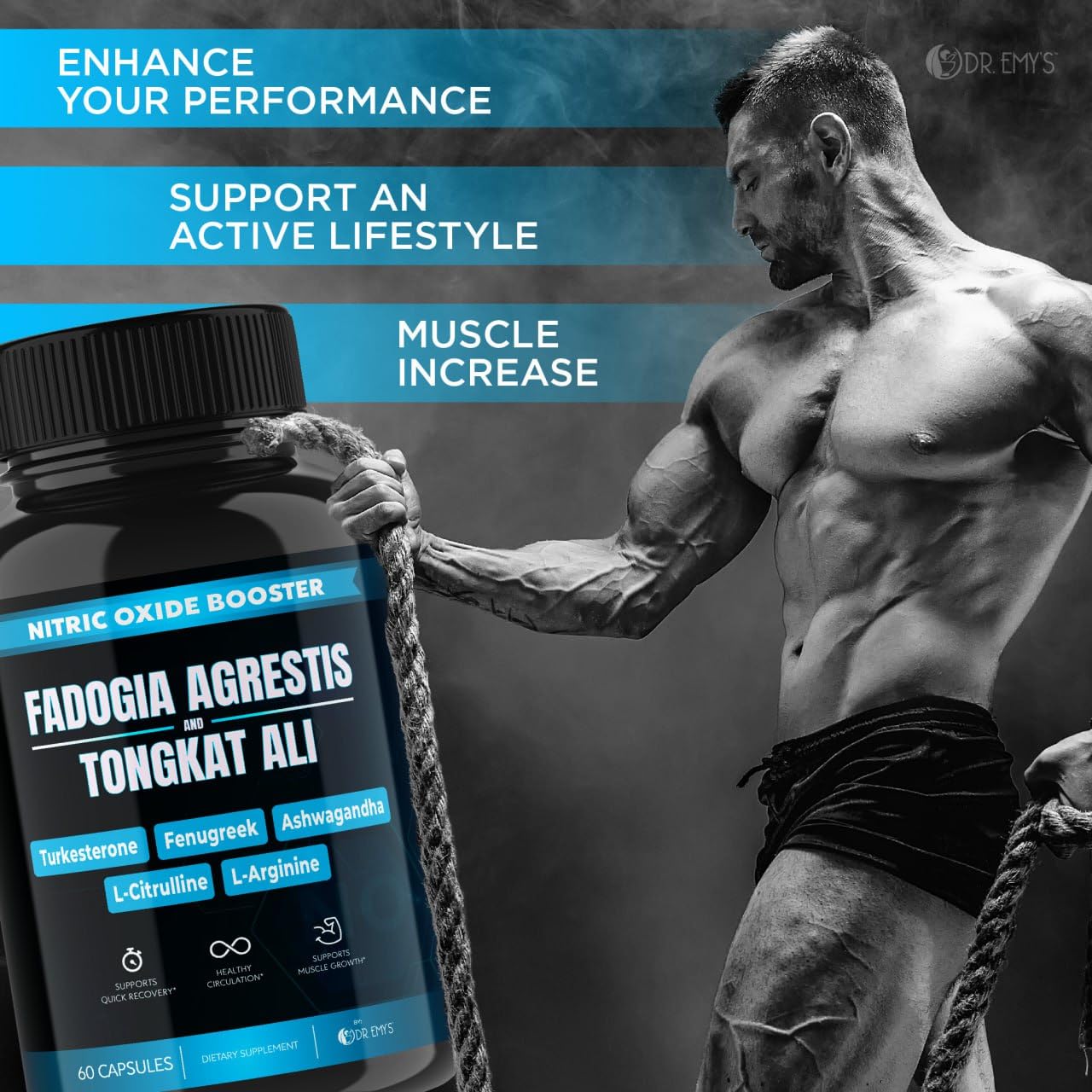 (2 Pack) Tongkat Ali Fadogia Agrestis Nitric Oxide Ashwagandha Supplement for Men Dr. Emy'sUS supplements