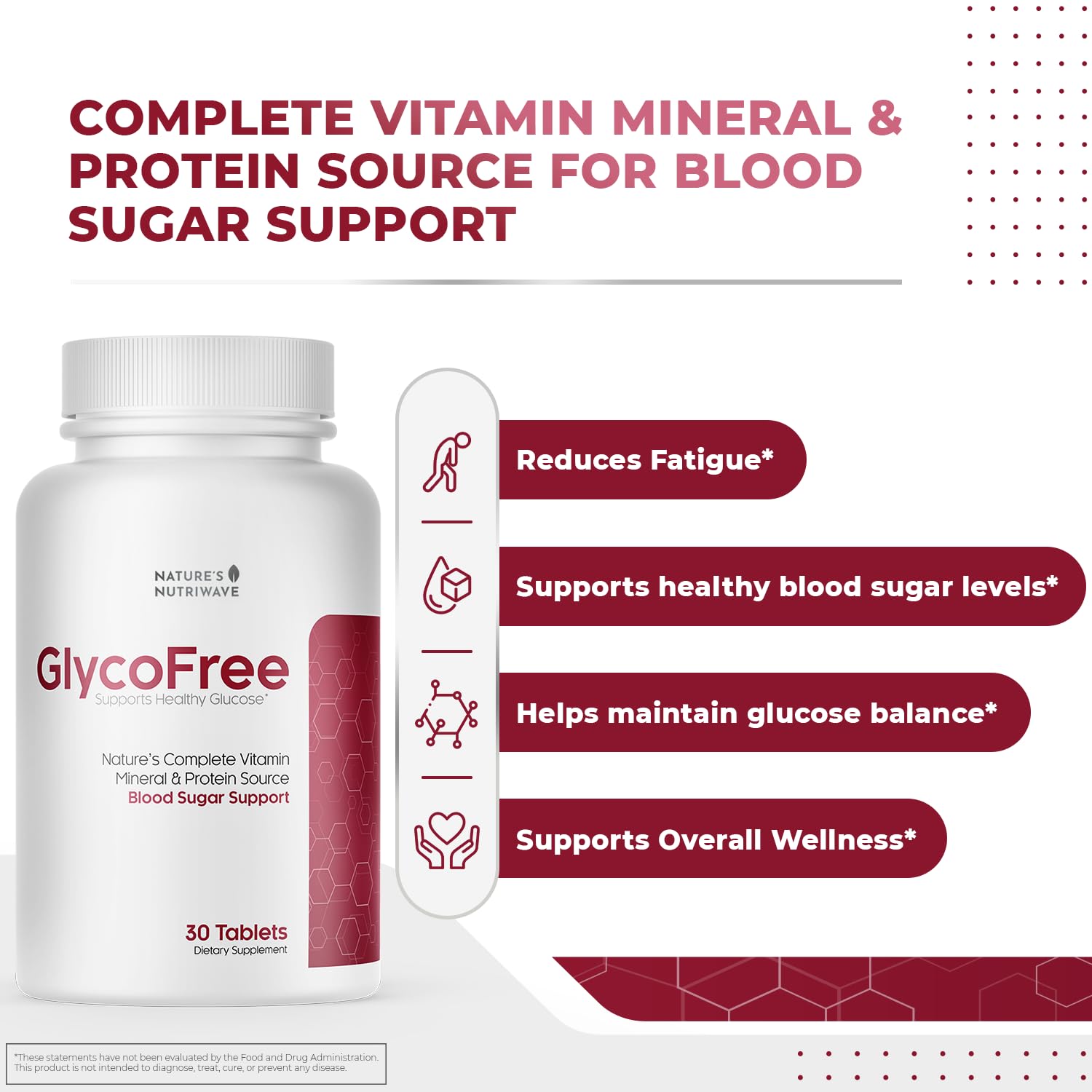 Nature’s NutriWave GLYCOFREE Supplement, Natural Plant-Based Blend with Berberine, Bitter Melon, Cinnamon, Inulin | Non-GMO, Made in USA - 30 Tablets, 3 Month Supply Nature’s NutriWaveAu supplements