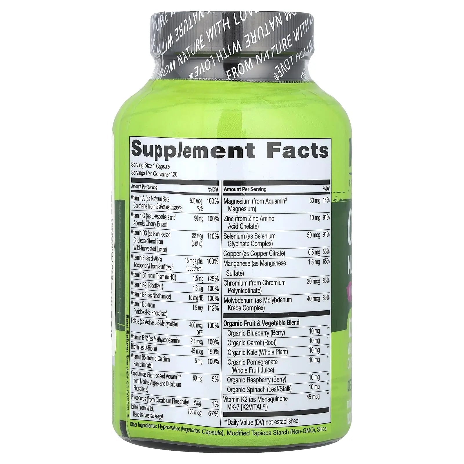 NATURELO One Daily Multivitamin for Men 50+, 120 Capsules One Daily Multivitamin for Women 50+ (Iron Free), 120 Capsules - 4 Month Supply Bundle NATURELOAu supplements