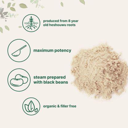 Organic He Shou Wu, Pure Fo Ti Extract Powder, 6 Ounce, Prepared Foti Steaming Micro IngredientsUS supplements