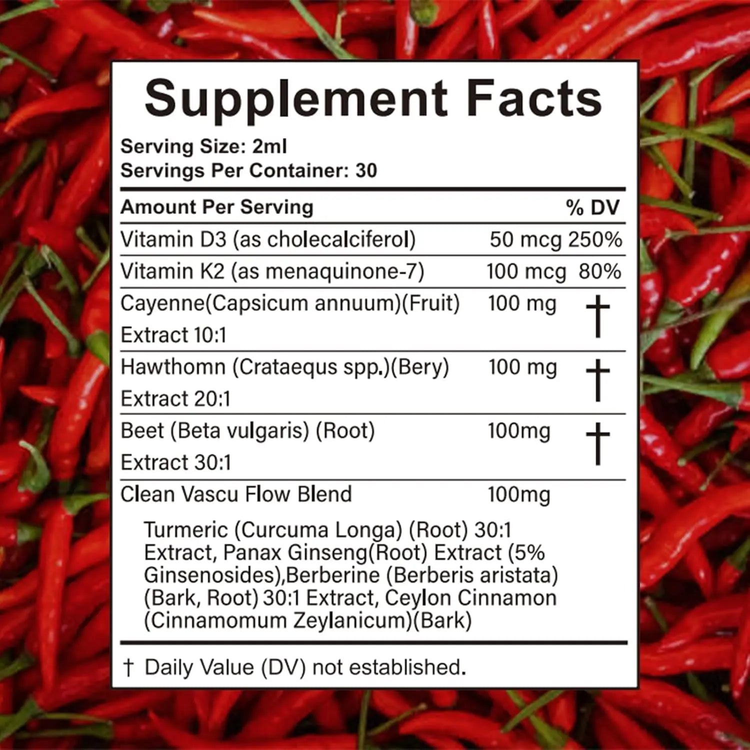 VelestOff Cayenne Pepper Drops - VelestOff Cayenne Circulation Blood Pressure Blend - Cayenne Pepper Hawthorn Beet Root Turmeric Vitamin K2 D3-2 OZ (2 PCS) Velestoffnz supplements