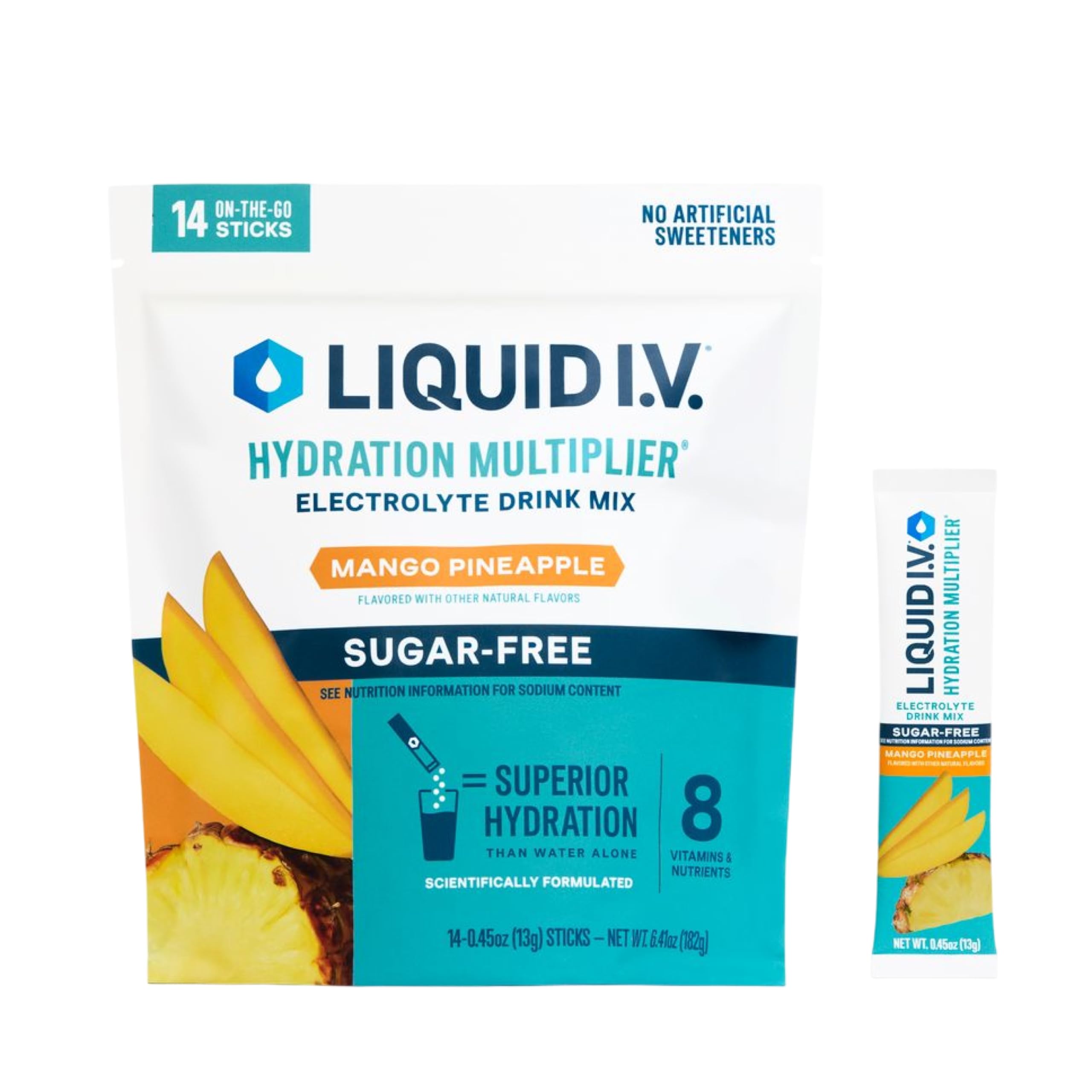 Liquid I.V.® Hydration Multiplier Sugar-Free - Mango Pineapple | Electrolyte Powder Drink Mix | 1 Pack (14 Servings) Liquid I.V.US supplements