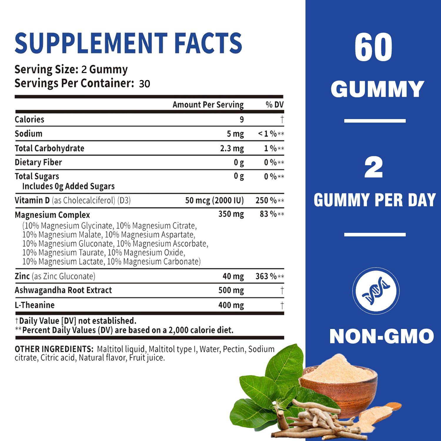 Magnesium Complex Gummies for Women & Men, Calm Magnesium Gummies for Women & Men, 14-in-1 with Ashwagandha, L-Theanine, Vitamin D3 & Zinc, 60 Count (1) UYPOAu supplements
