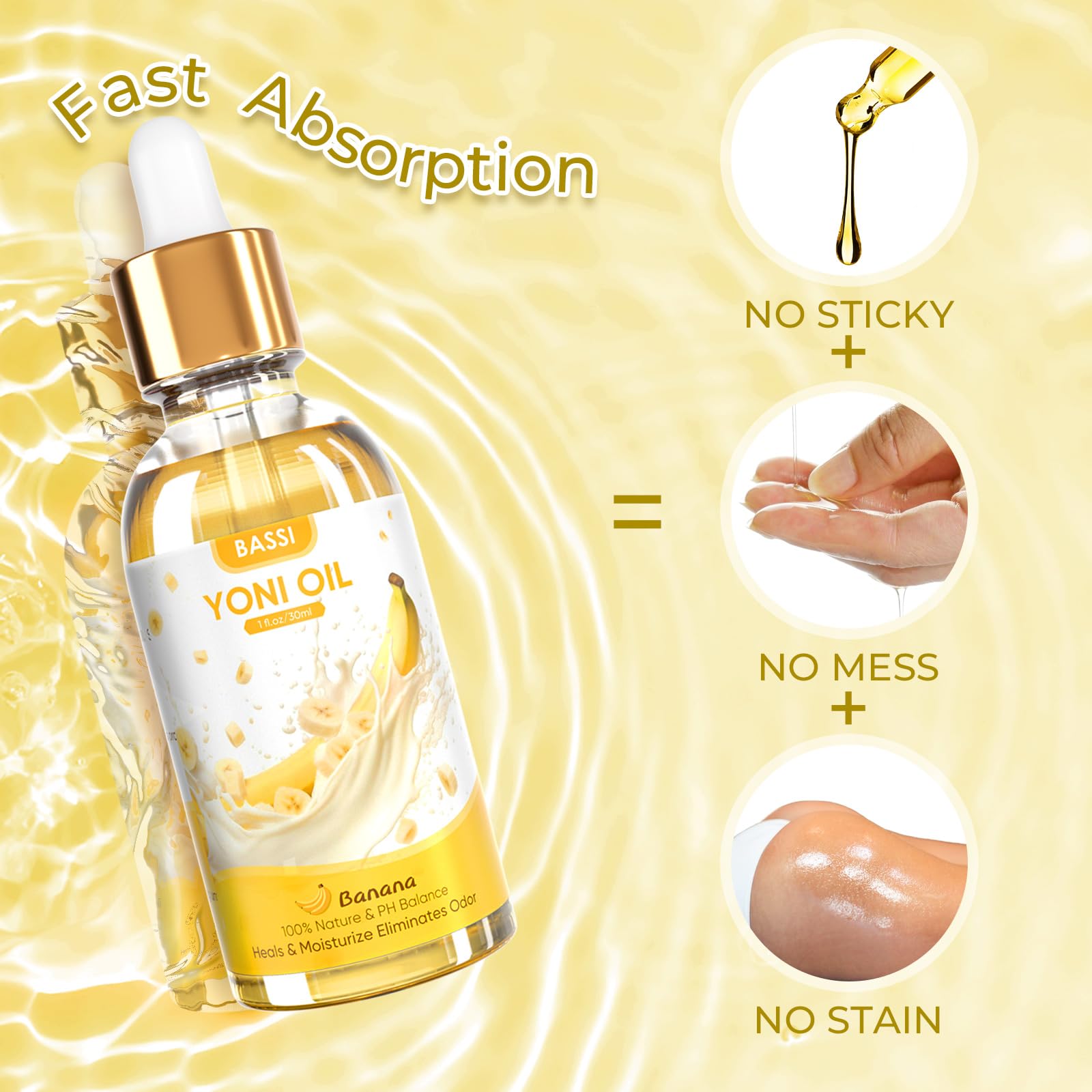 2PCS Yoni Oil Organic Feminine Oil Vaginal Moisturizer - Ph Balance for Women - Feminine Deodorant BASSIAu supplements