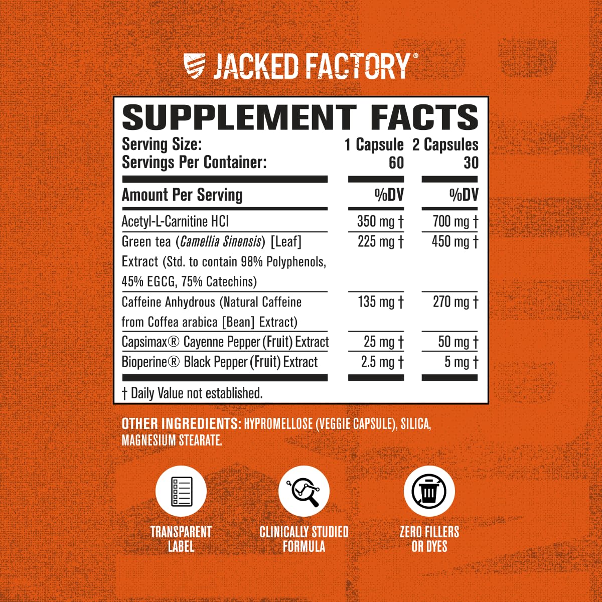 Jacked Factory Burn-XT Clinically Studied Fat Burner & Weight Loss Supplement - Appetite Suppressant & Energy Booster - with Acetyl L-Carnitine Jacked FactoryUS supplements