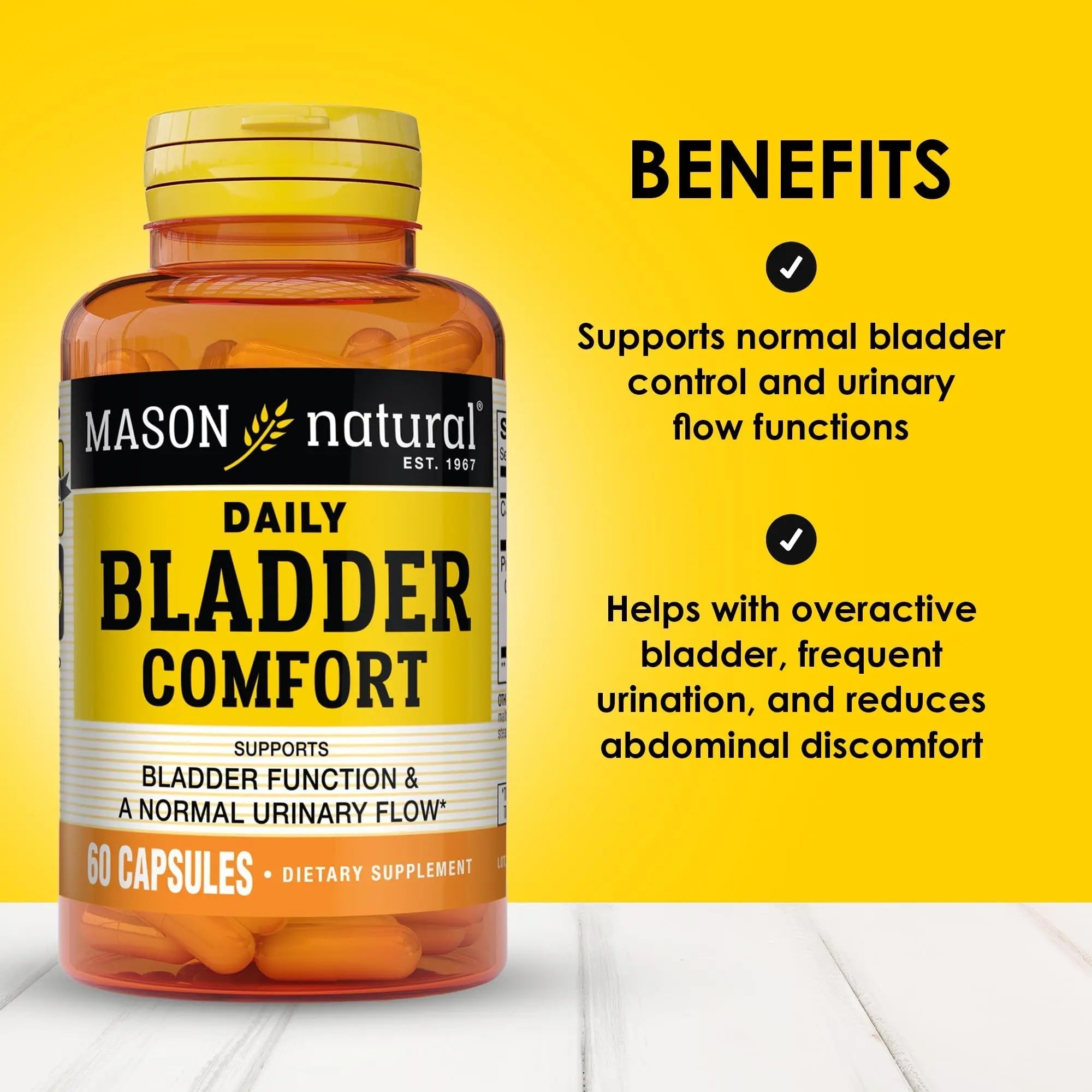 MASON NATURAL Daily Bladder Comfort, 30,Day Supply with Calcium, Pumpkin Seed, & Soy Germ to Support Normal Bladder Function MASON NATURALAu supplements
