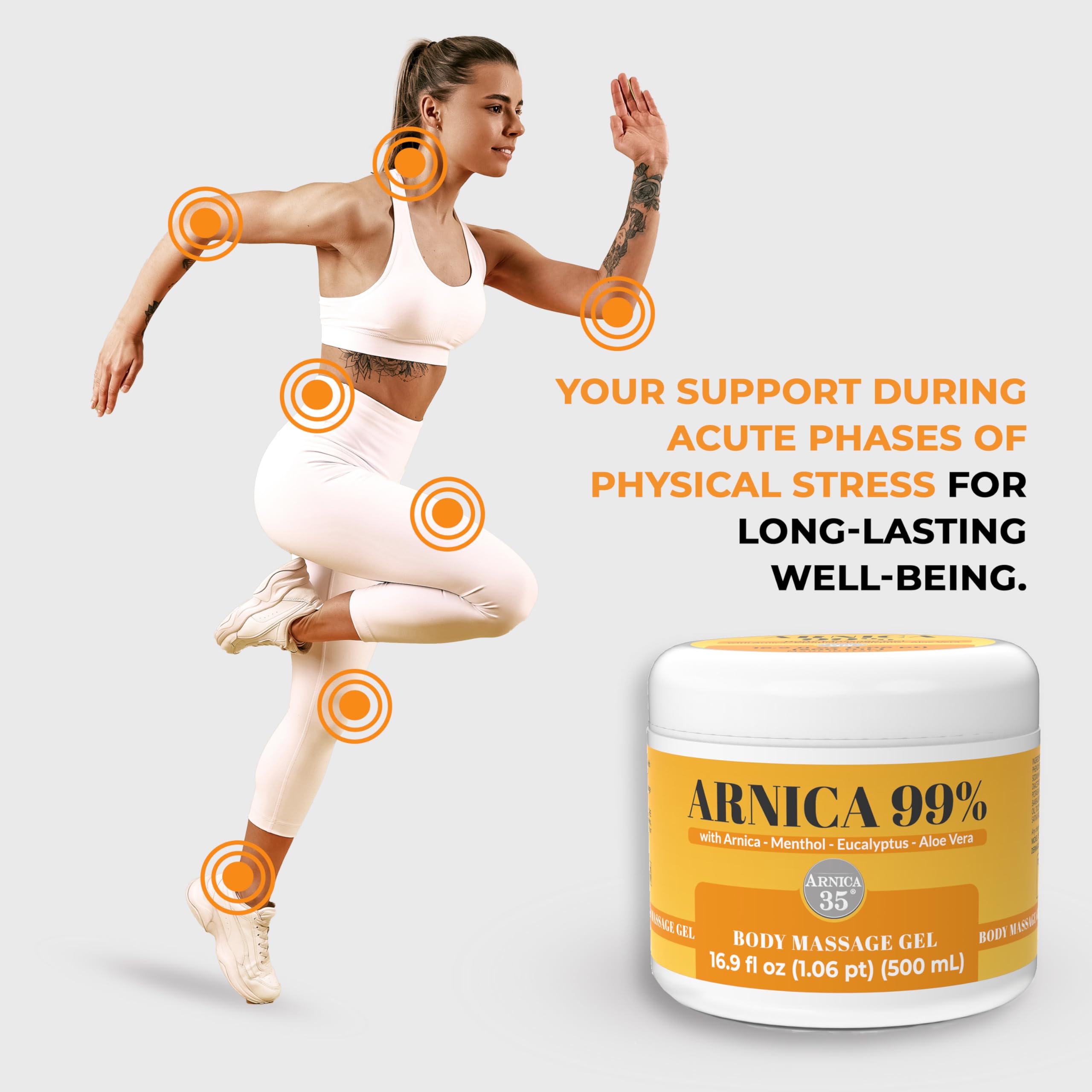 Arnica 35 Arnica Body Massage Gel – Water-Based Cosmetic Massage Gel with Arnica Montana, Fast-Absorbing Lightweight Texture, Non-Greasy Feel, Dermatologically Tested, 16.9 fl oz ArnicaAu supplements