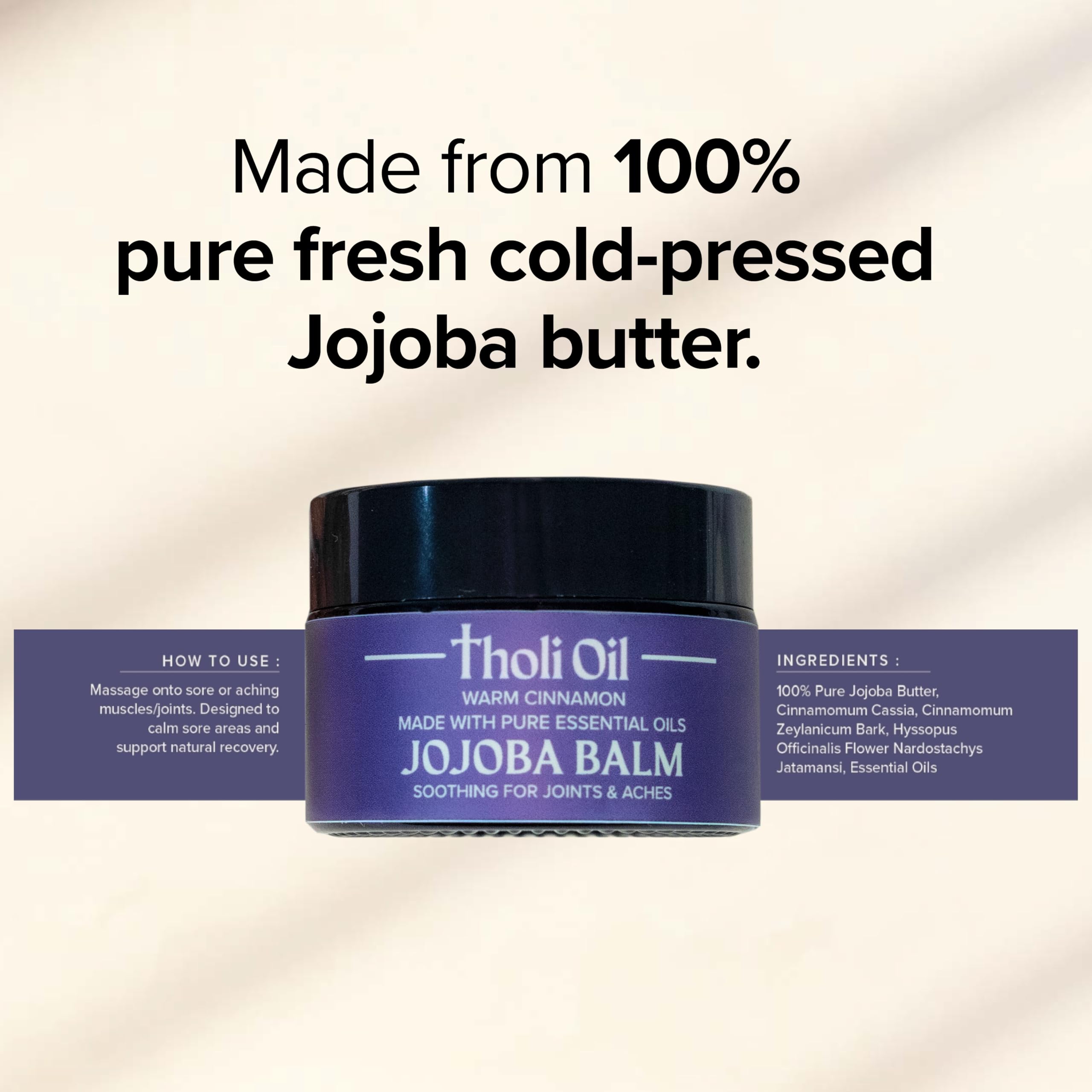 tHOli Plantar Fasciitis Relief Balm – Jojoba Cream with Cinnamon, Cassia, Spikenard & Hyssop – Soothes Heels, Supports Joints & Skin Repair (1oz) Tholi OilAu supplements