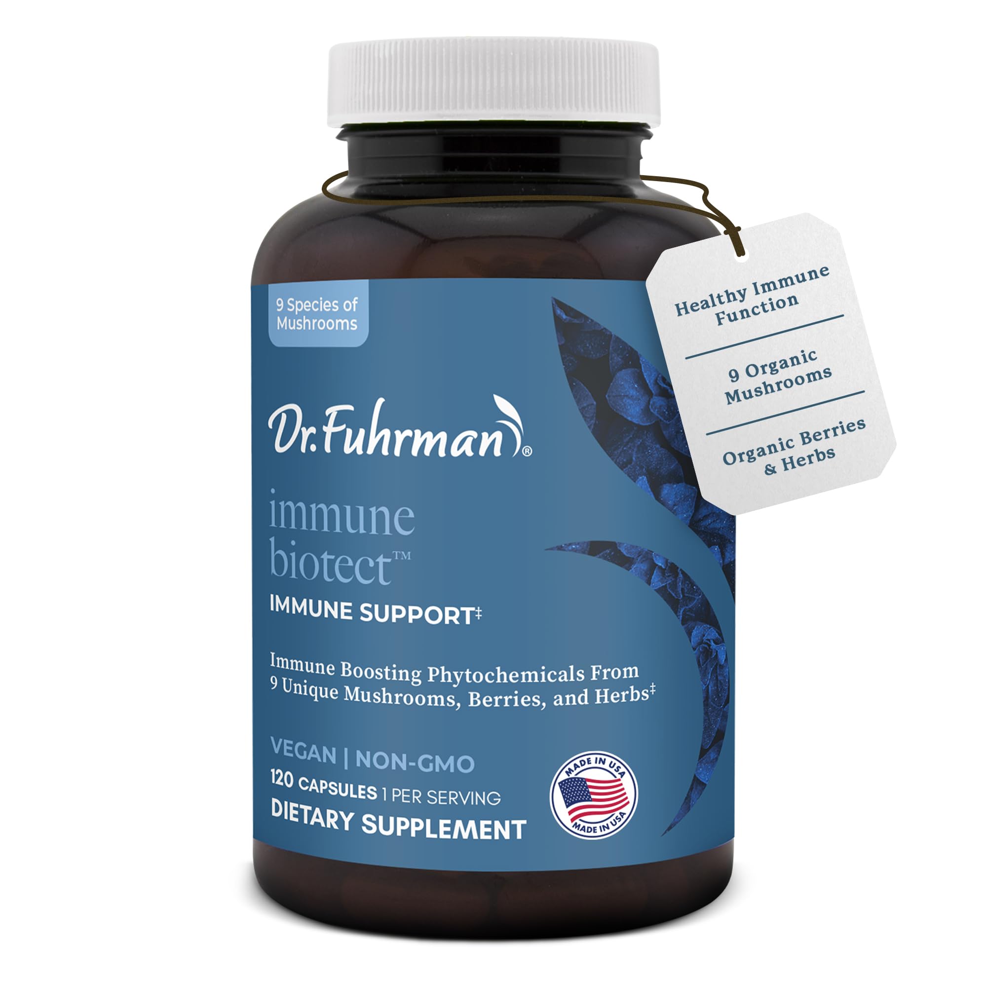 Dr. Fuhrman All Natural Immune Support Supplement | Whole-Food Derived Vitamin for Immunity Defense | Organic Mushrooms, & Berries | Organic Lion’s Mane, Maitake, Reishi, and Elderberry | 120 Caps Dr. FuhrmanAu supplements