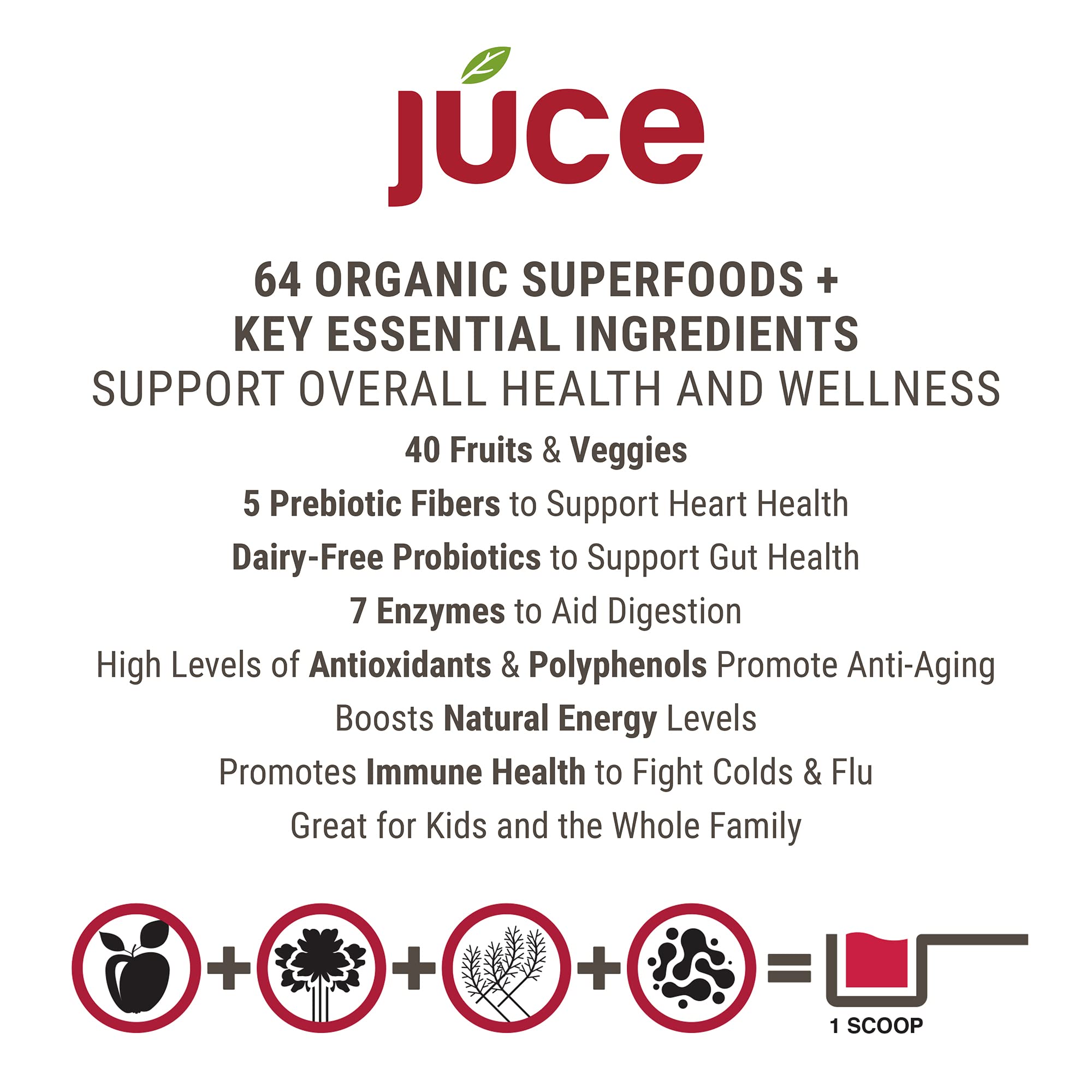 Terra Kai Organics JUCE Reds Organic Superfood Powder - Garden Berry Flavor | Fruit & Veggie Powder for Everyone w/64 Immune Boosting Superfood Plus Probiotics for Gut Health | 20 Servings (230g) Terra Kai OrganicsAu supplements