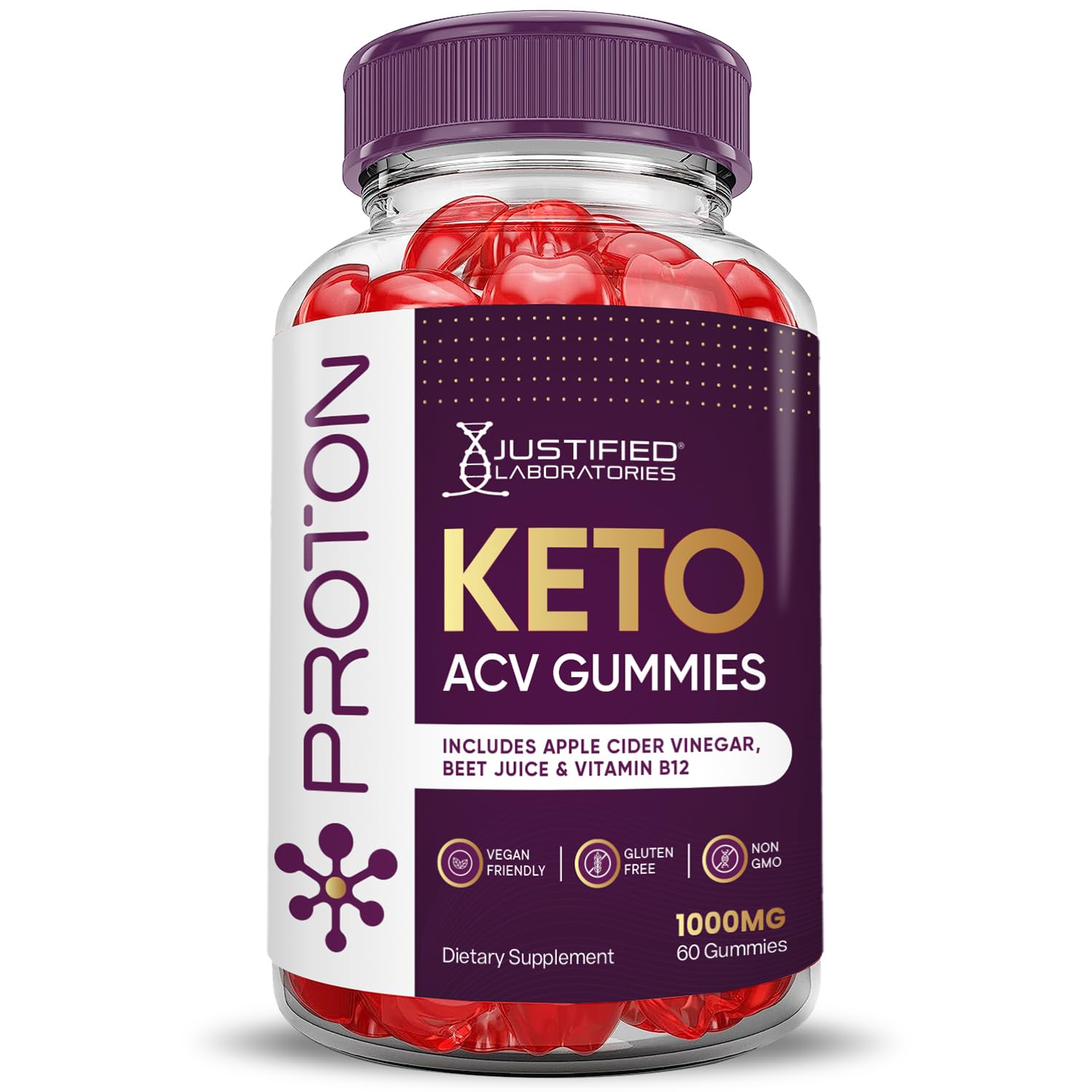 (3 Pack) Proton Protein Keto ACV Gummies Advanced Formula 1000MG Proton Keto Justified LaboratoriesUS supplements