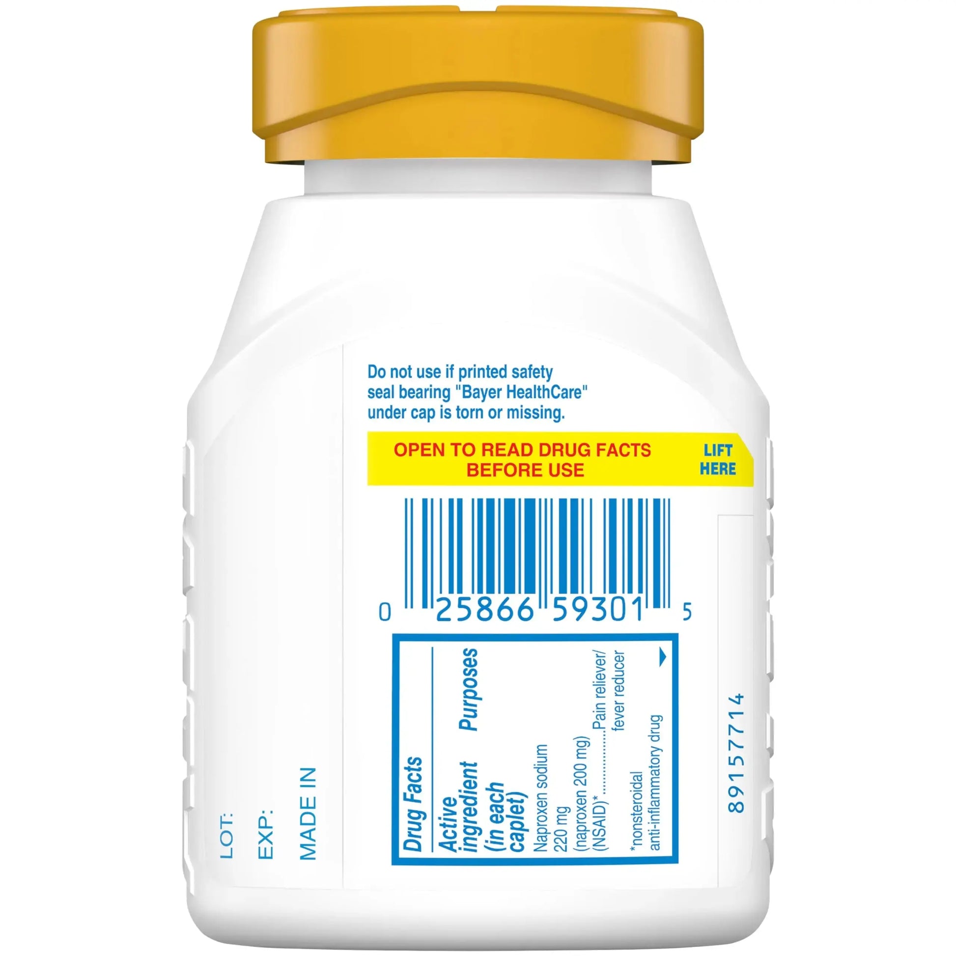 Aleve Pain Reliever & Fever Reducer Naproxen Sodium Caplets, Body Pain Relief, 270 Count AleveAu supplements
