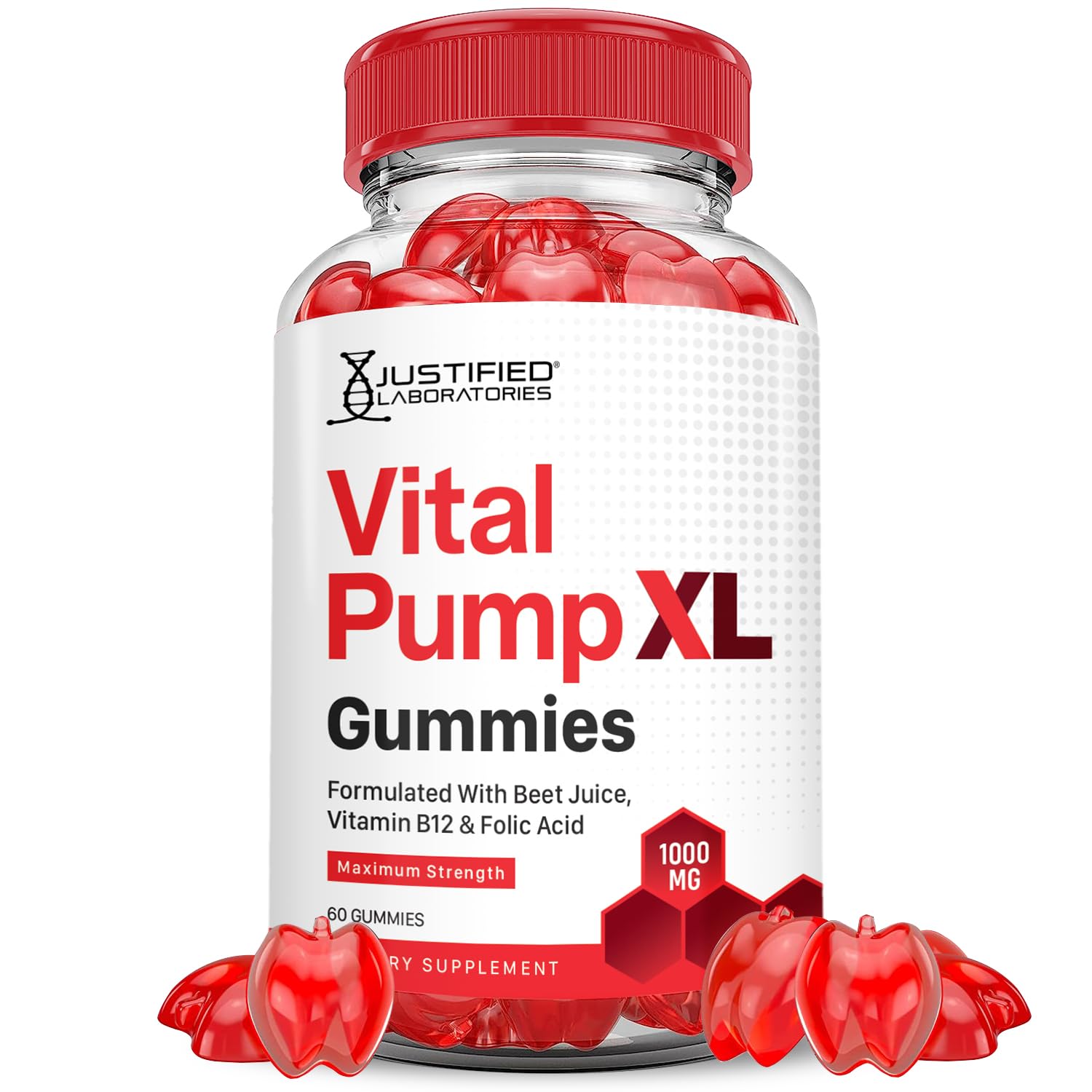 Justified Laboratories Vital Pump XL Performance Gummies 1000MG Advanced Formula Vital PumpXL Formulated with Beet Juice ACV Pomegranate Beet Powder B12 Vegan Non GMO 60 Gummys Justified LaboratoriesAu supplements