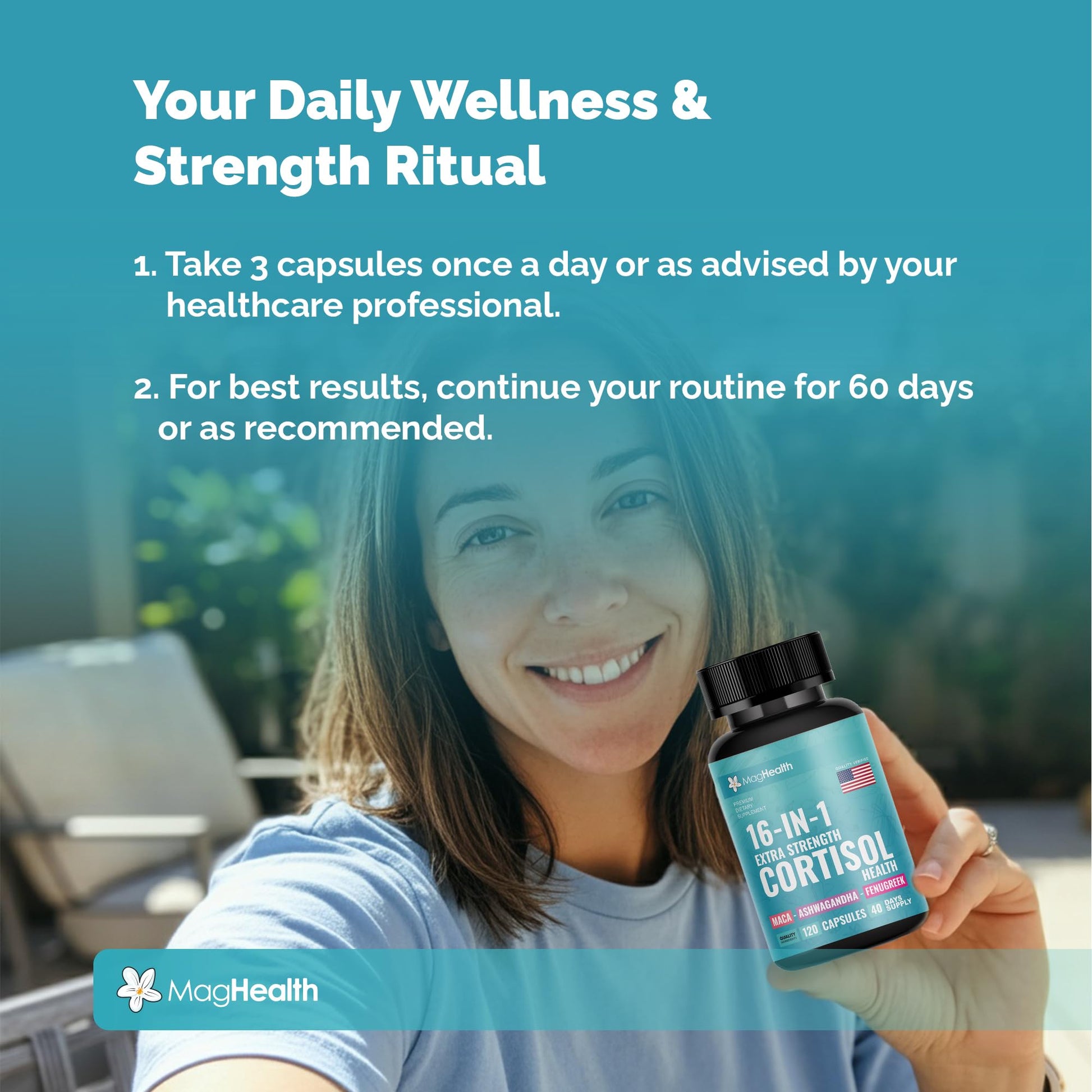 Cortisol Complex 16-in-1 Supplement for Women & Men | Stress Support Manager with Organic Ashwagandha, Maca Root, Rhodiola Rosea & Shilajit | Adaptogen Blend for Balance & Energy | 120 Capsules MagHealthAu supplements