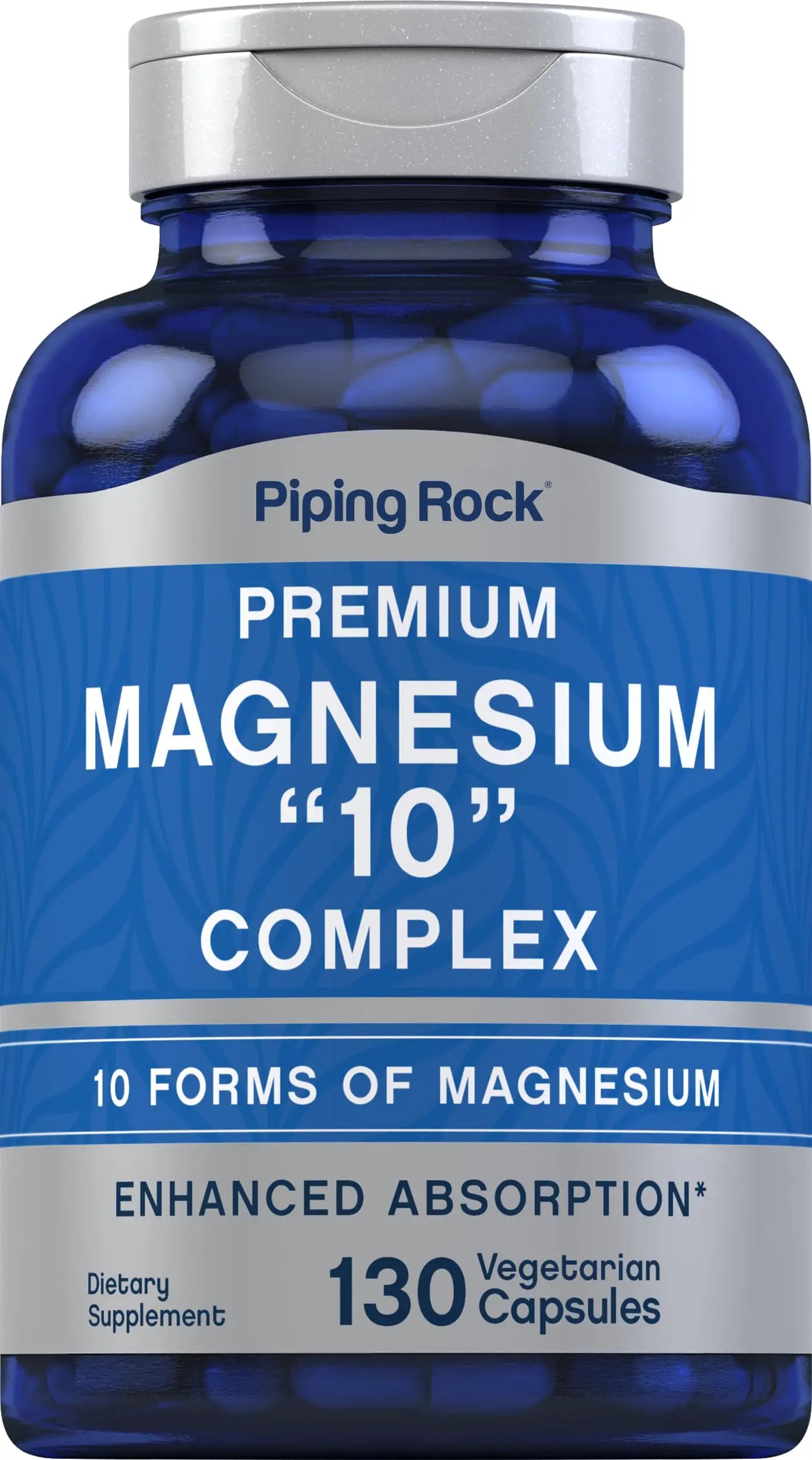 Piping Rock Magnesium 10 in One Complex | 130 Capsules | Supplement for Men and Women | Vegetarian, Non-GMO, Gluten Free Piping RockAu supplements