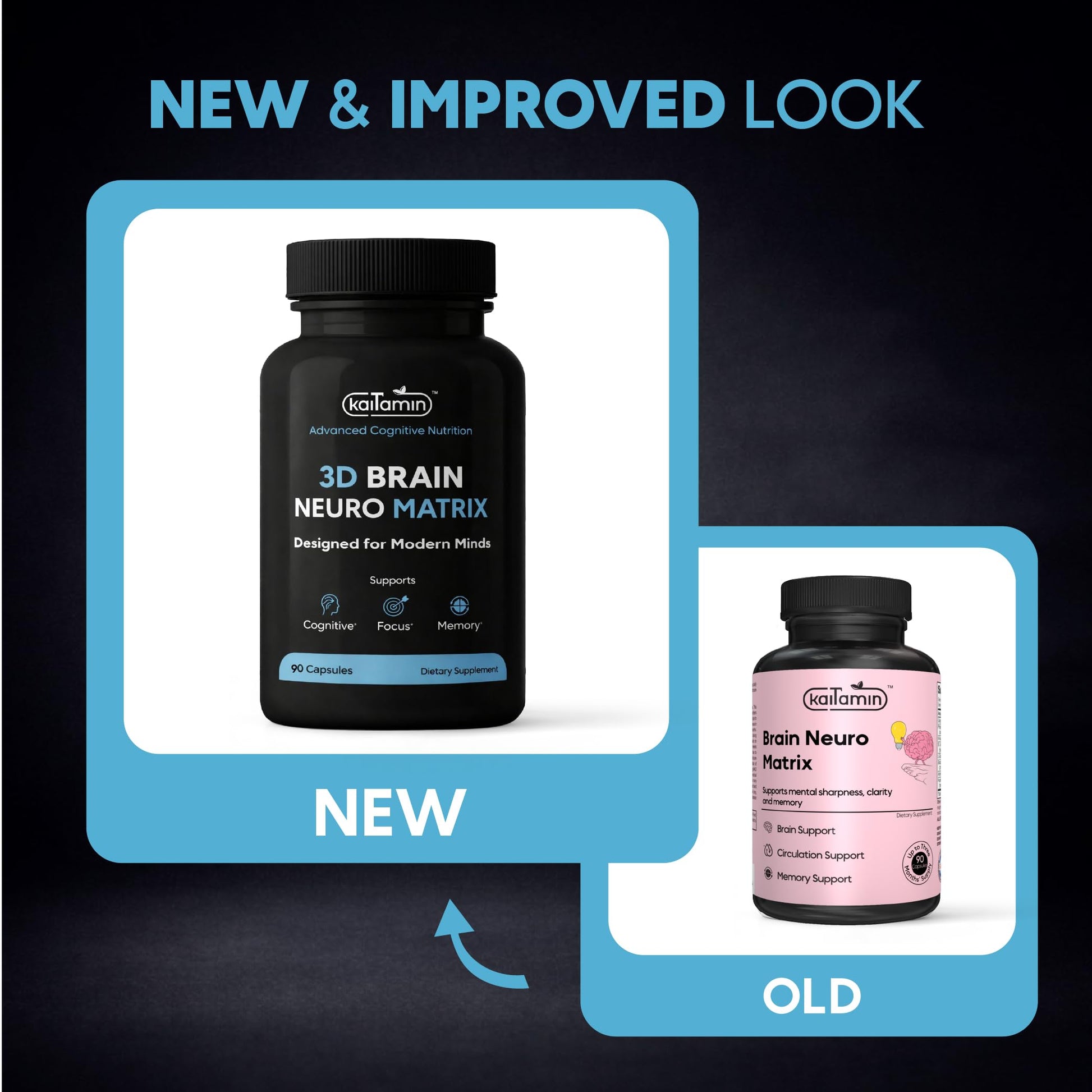 Brain Neuro Matrix – Memory & Focus Nootropic with Ginkgo Biloba & Huperzine A – Caffeine-Free Vegan Brain Supplement for Clarity, Focus & Mood – 90 Capsules (3-Month Supply) KaitaminAu supplements