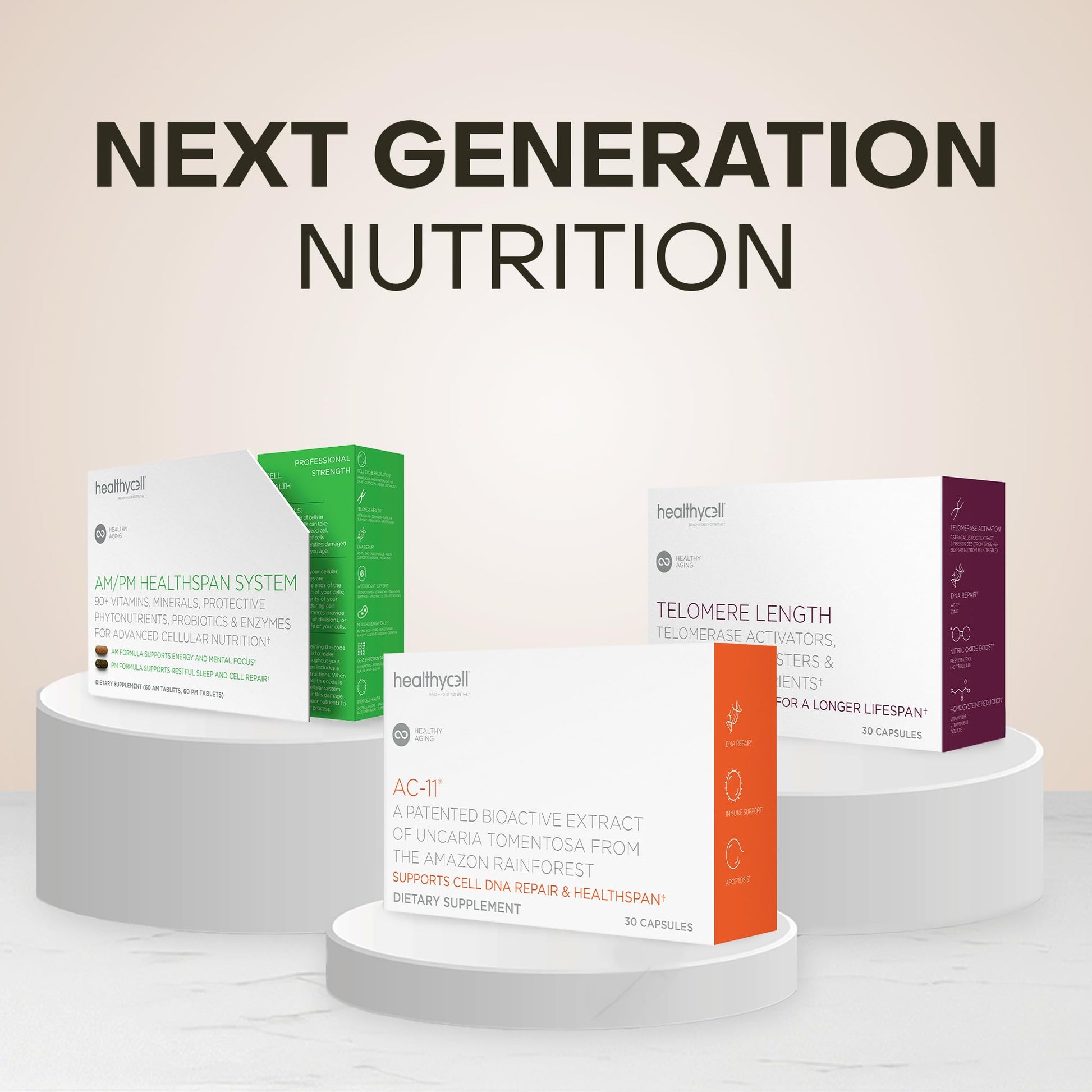 Healthycell Telomere Length Supplement - Anti-Aging Telomere Lengthening Supplements with Phytonutrients & Vitamins for Cellular Health - AC-11, Astragalus & Resveratrol - 30 Capsules HealthycellAu supplements