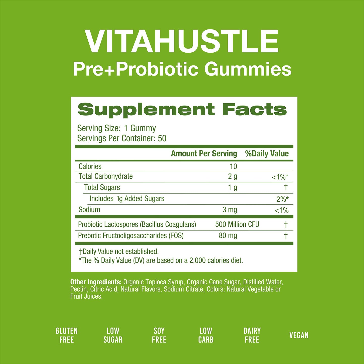 VitaHustle Probiotic Gummies + Prebiotics by Kevin Hart with Chicory Root Inulin Fiber VitaHustleUS supplements