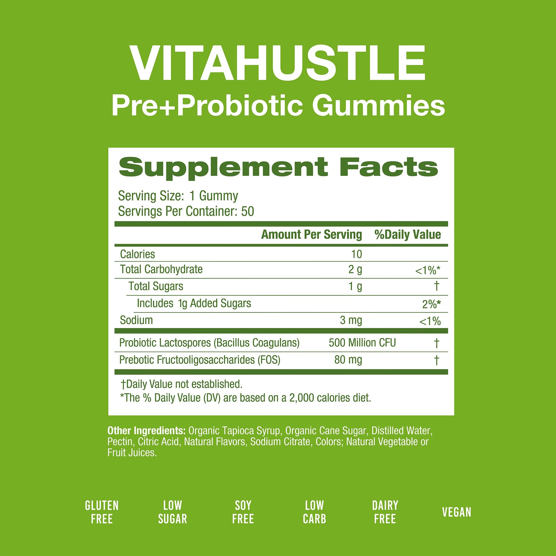 VitaHustle Probiotic Gummies + Prebiotics by Kevin Hart with Chicory Root Inulin Fiber VitaHustleUS supplements