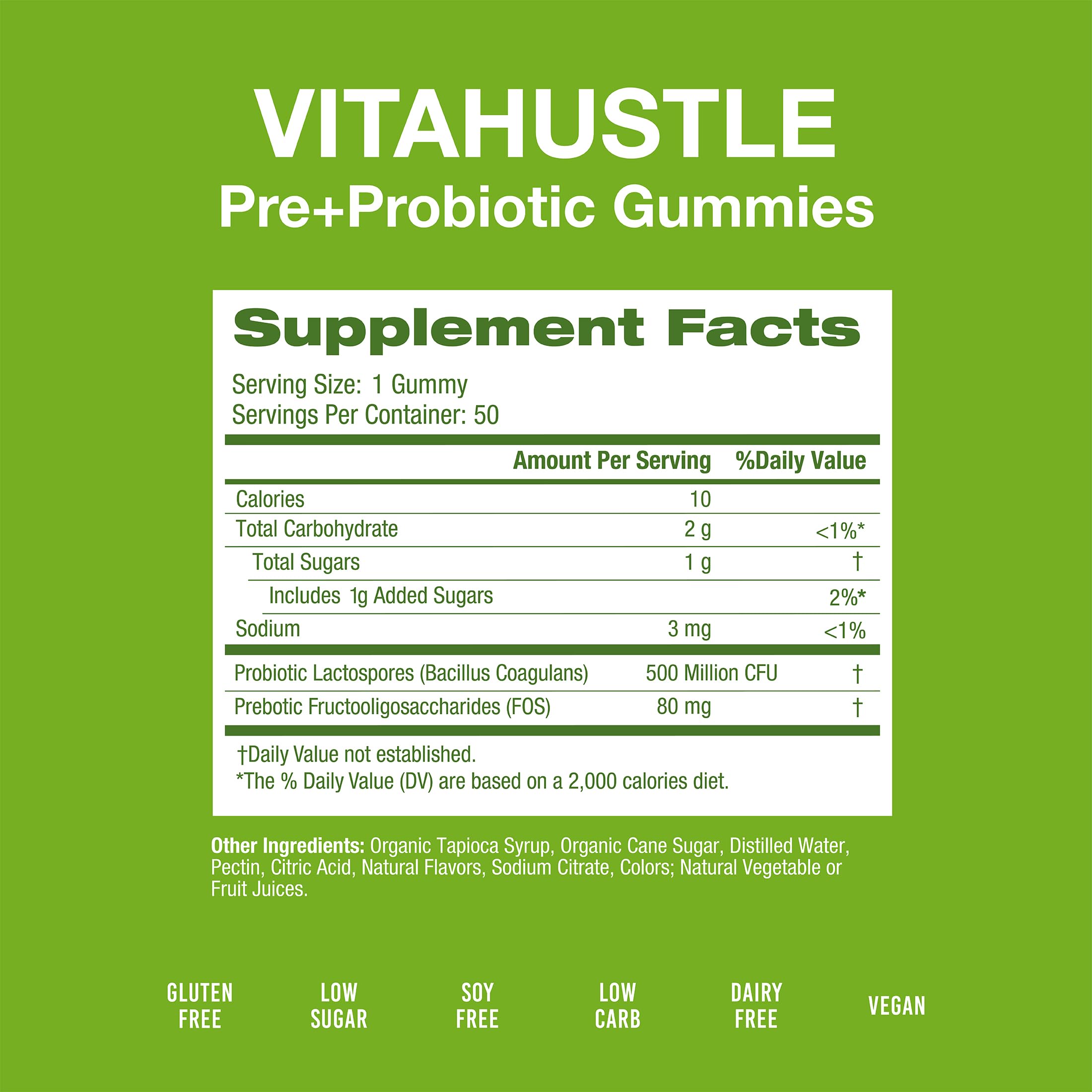 VitaHustle Probiotic Gummies + Prebiotics by Kevin Hart with Chicory Root Inulin Fiber VitaHustleUS supplements