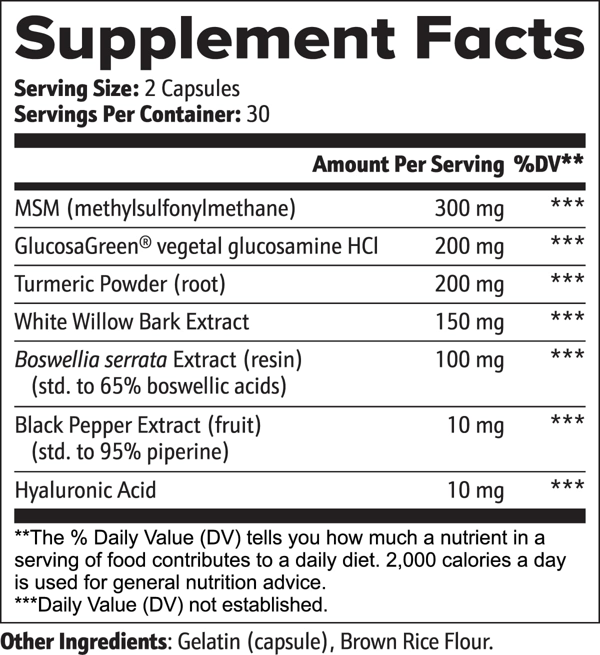 Joint Support Supplement – 60 Caps – MSM, Glucosamine HCl, Turmeric Supplement, Boswellia, Hyaluronic Acid Capsules & Black Pepper, Flexibility, Mobility & Comfort Joint Health – Made in USA MycernAu supplements