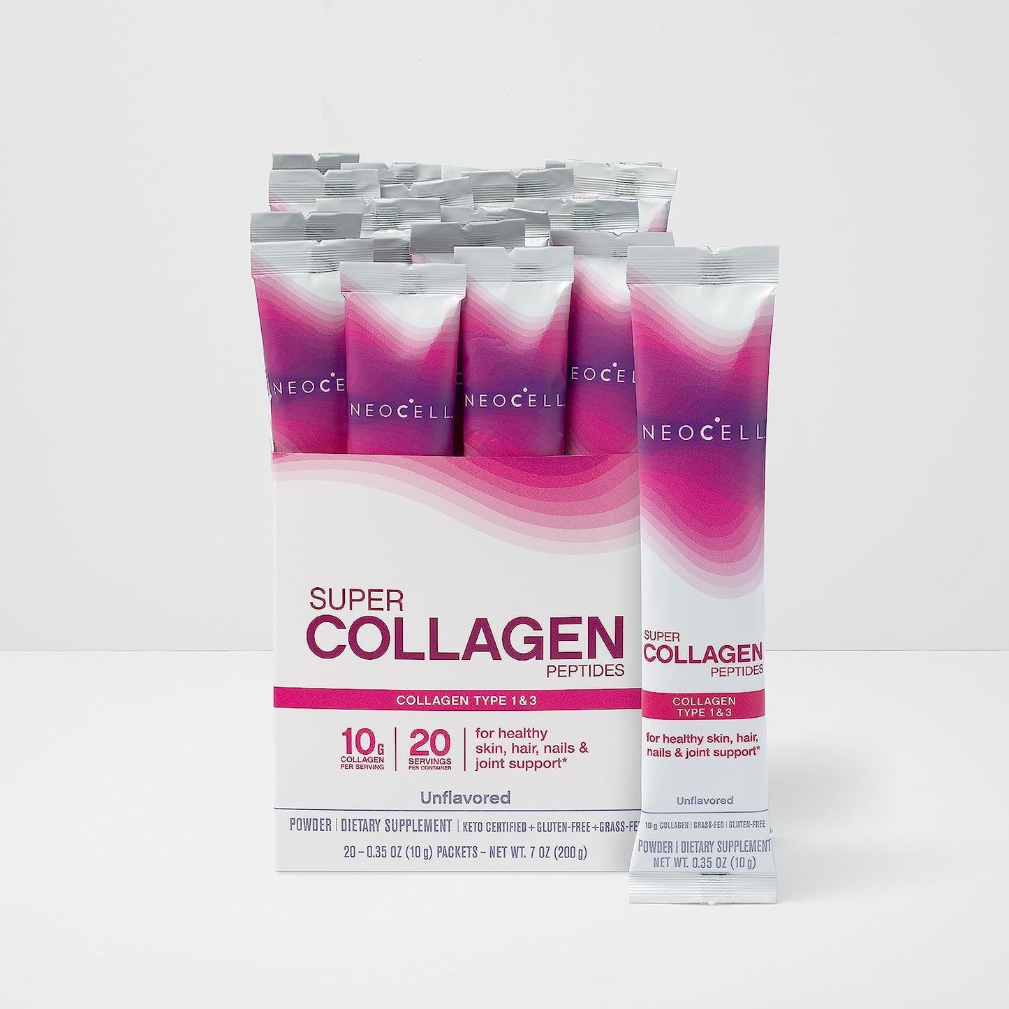 NeoCell Super Collagen Peptides, 10 g Collagen/Single-Serve Packet; Keto Certified NeoCellUS supplements