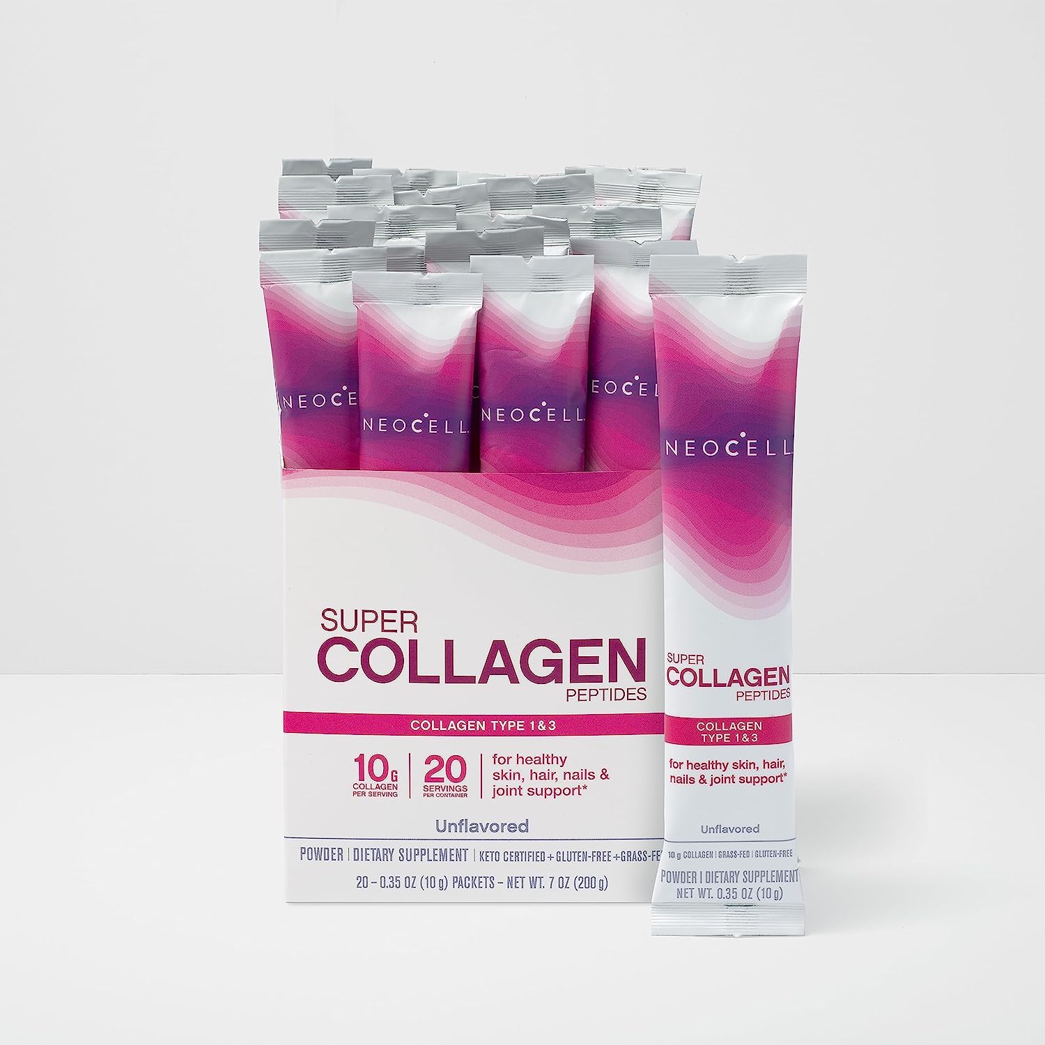 NeoCell Super Collagen Peptides, 10 g Collagen/Single-Serve Packet; Keto Certified NeoCellAu supplements