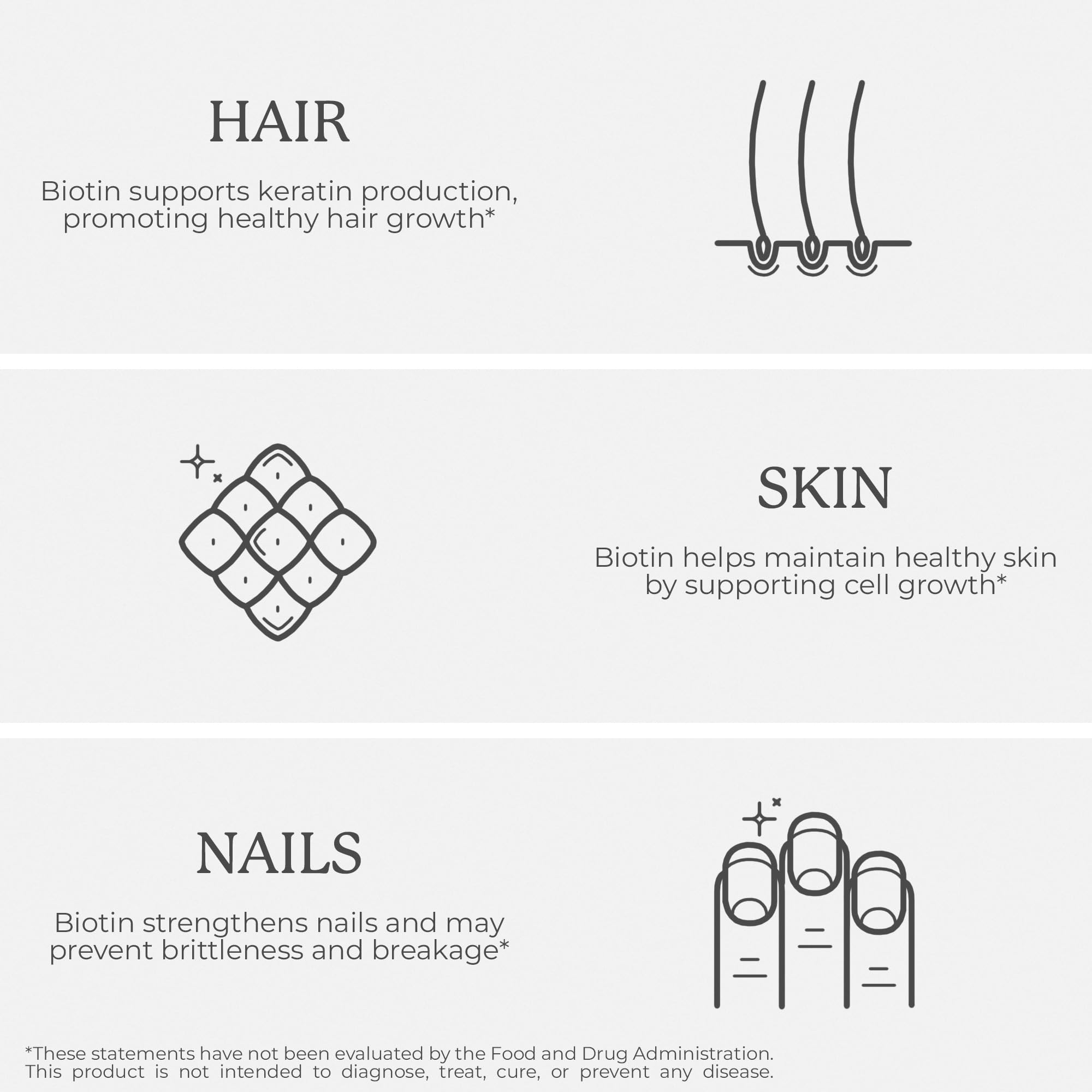 Bliss Serenity Biotin 10000mcg - Max Strength Biotin Supplement - Hair Skin and Nails Vitamins Bliss SerenityUS supplements