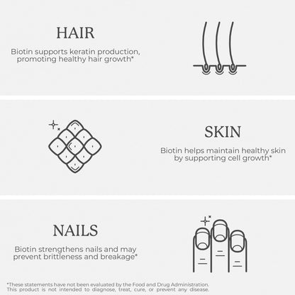Bliss Serenity Biotin 10000mcg - Max Strength Biotin Supplement - Hair Skin and Nails Vitamins Bliss SerenityUS supplements