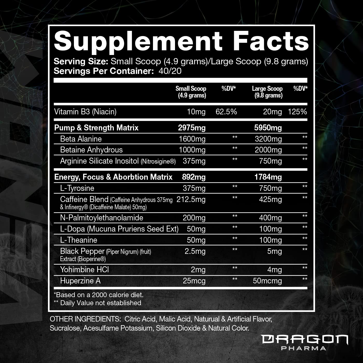 DRAGON PHARMA Venom Extreme Potency Pre-Workout, Laser Sharp Focus + Energy DRAGON PHARMAAu supplements