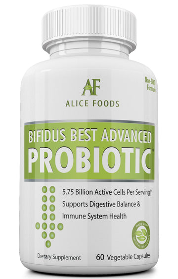 Fast Natural Bloating Relief - Bifidus Best Advanced Probiotic 60 Day + Kombucha Guide - Premium Probiotics for Men and Women - for Intestinal Problems, Bloating, Diarrhea, Gas, Bladder, UTI Alice FoodsAu supplements