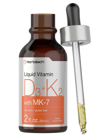 Horbäach Vitamin D3 + K2 Liquid Drops | with MK7 | 2 Fl Oz | Vegetarian | Non-GMO HorbäachUS supplements