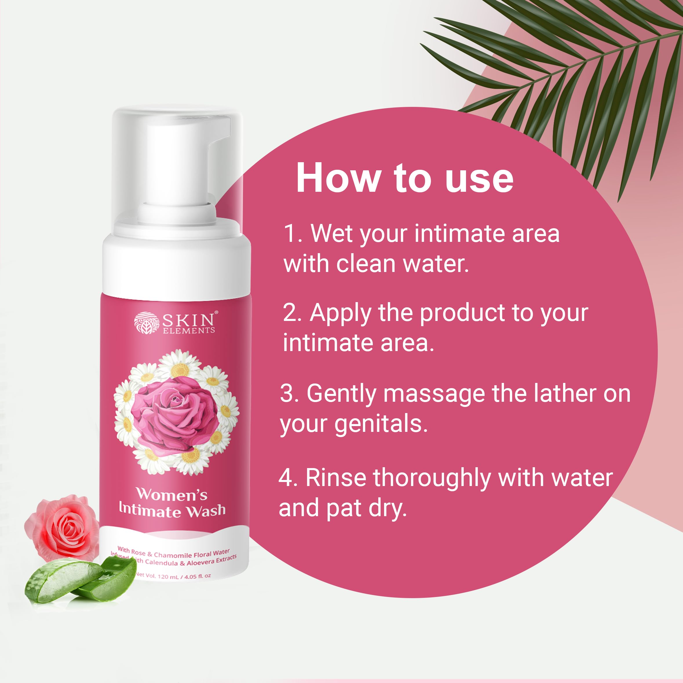 Skin Elements Intimate wash for Women (4.05 Fl Oz.) with Rose & Chamomile Water Skin ElementsAu supplements