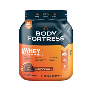 Body Fortress 100% Whey, Premium Protein Powder, Chocolate Peanut Butter, 1.78lbs Body FortressUS supplements