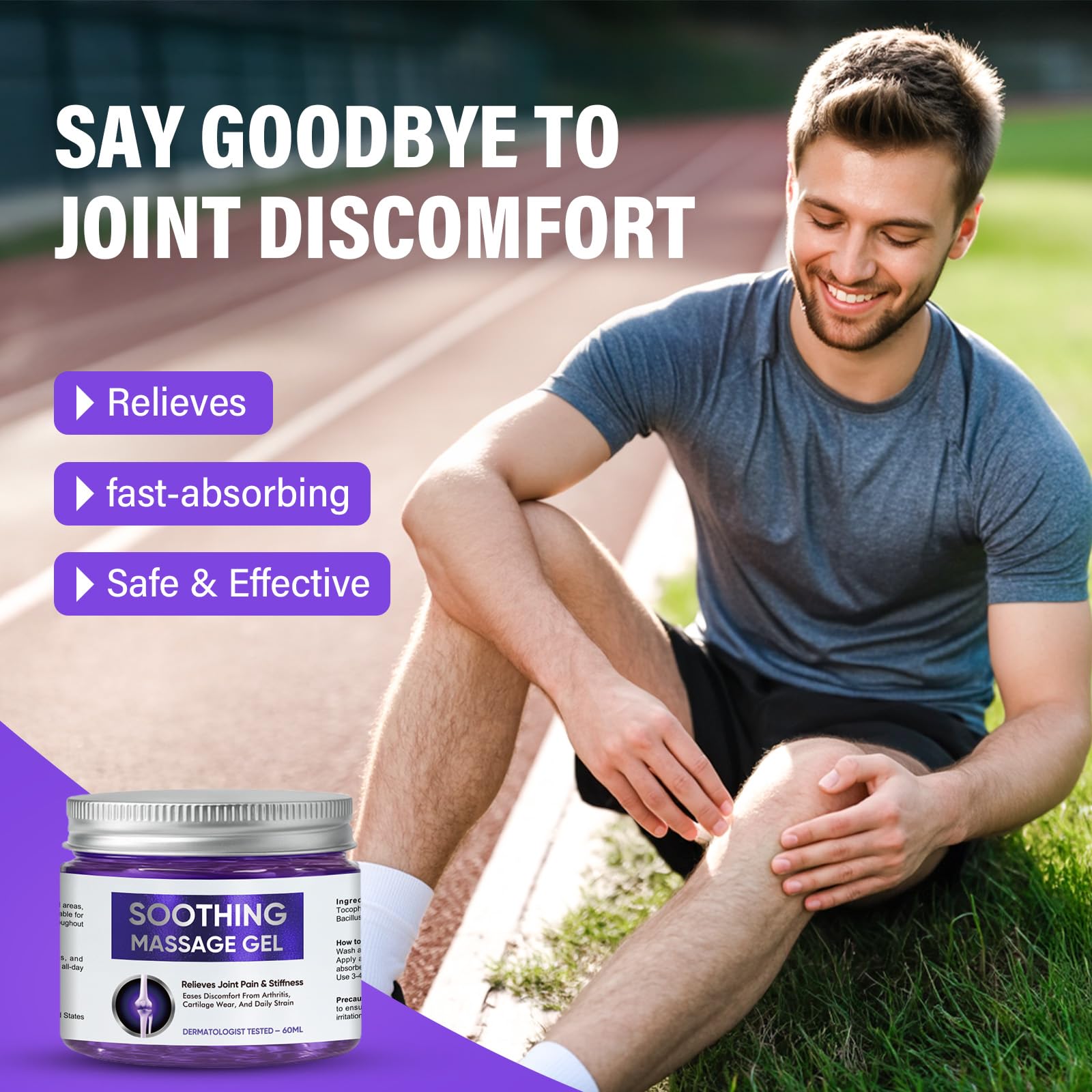 Joint Purple Gel, Fast-Absorbing Soothing Relief Massage Gel with Natural Extracts, Support Muscle, Joint, Shoulder, Knee, Back, Lumbar & Muscle Stiffness WKCWKCAu supplements