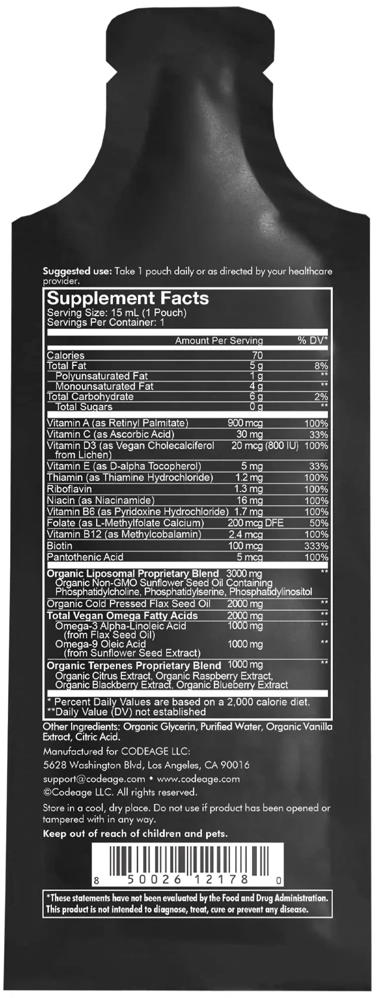 Codeage Daily Men Liquid Vitamins Supplement - Liposomal Multivitamin A, B, C, D, E, Biotin, Omega-3 & Omega-9 CodeageAu supplements